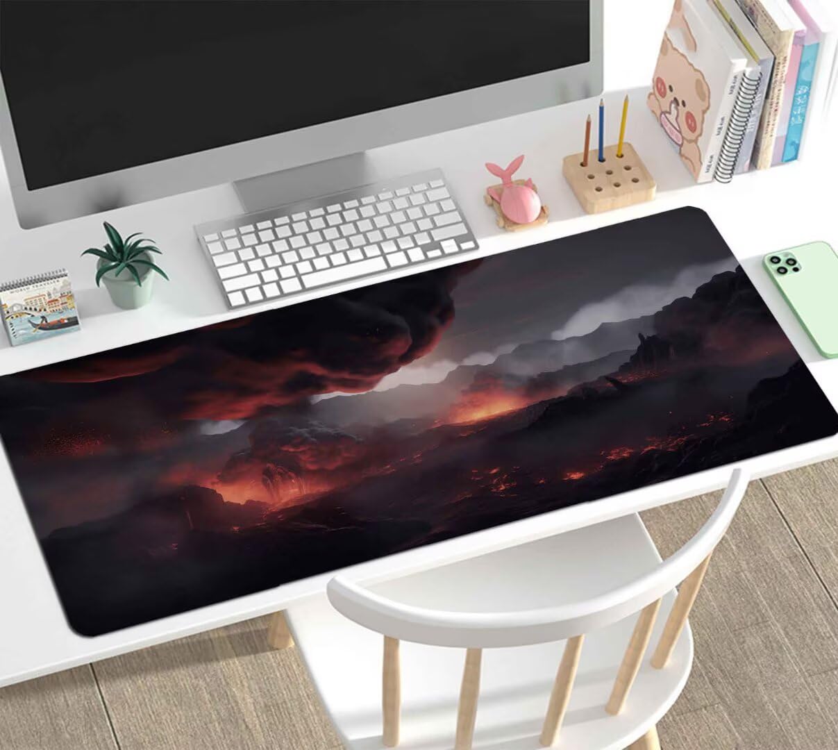 Alfombrilla Ratón XXL Gaming, Alfombrilla Escritorio 900x600x4mm, Mouse Pad Mat XXL Antideslizante, Alfombrilla Raton Base de Goma Tapete Rato Gamer Mousepad XXL para PC, Oficina Accesorios Dark J-276