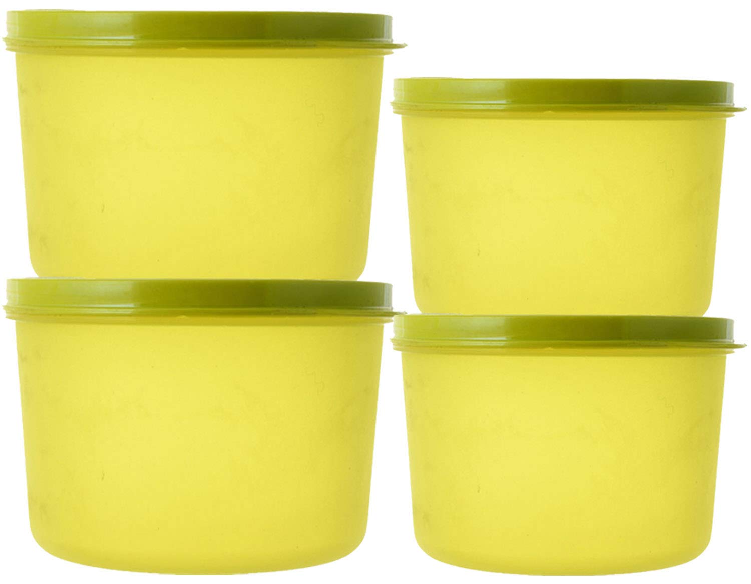 Kuber Industries Plastic 4 Pieces Kitchen Storage Spice Containers, Fridge Container, Food Utility Box, Food Storage Containers Jars 1600,1000 Ml (Green) - CTLTC44325