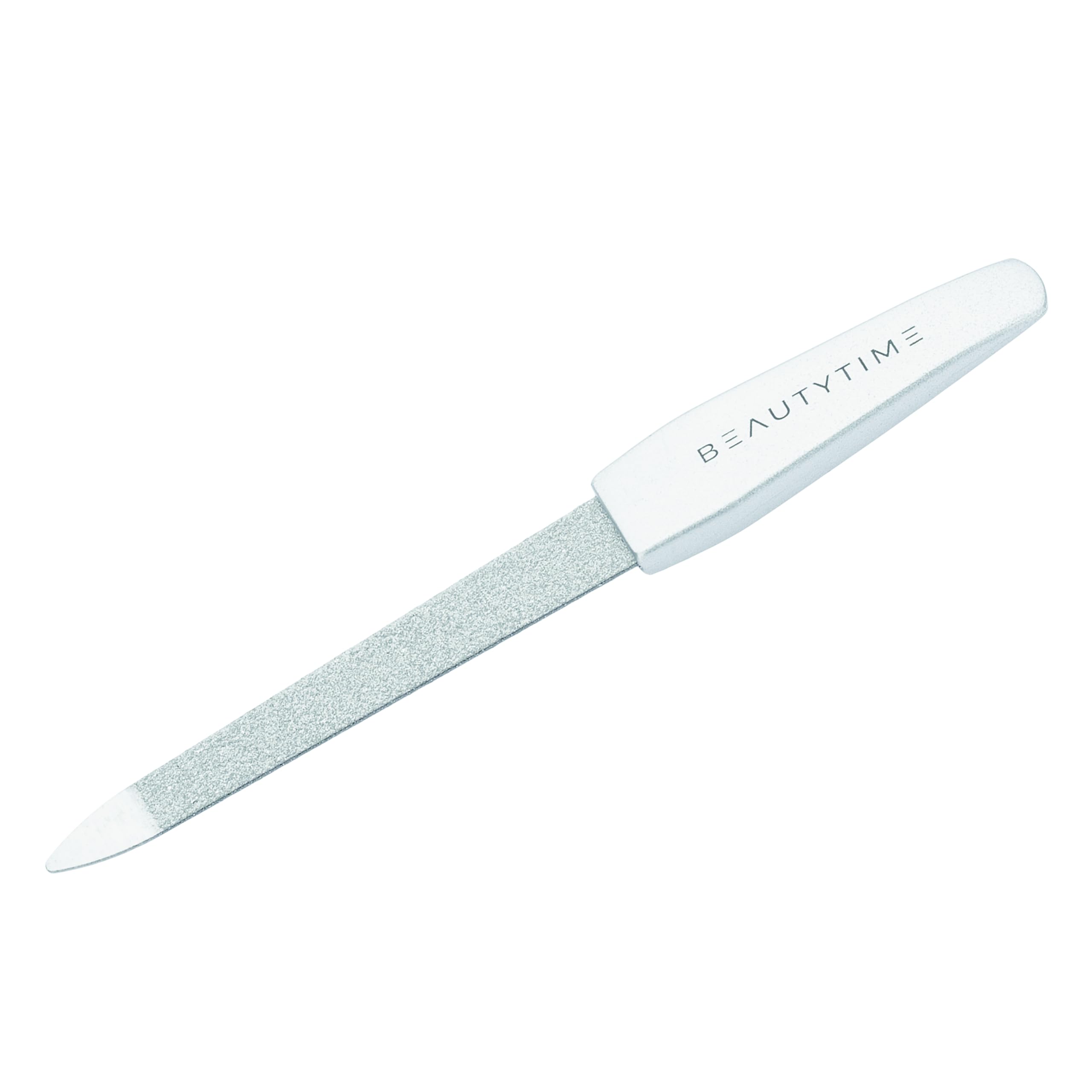 Sapphire Nail File, Small, Compact, Travel-Friendly Size, Dual-Sided Grit Surface, Sapphire-Coated Abrasive Layer, Ergonomic, Easy-Grip Handle, White