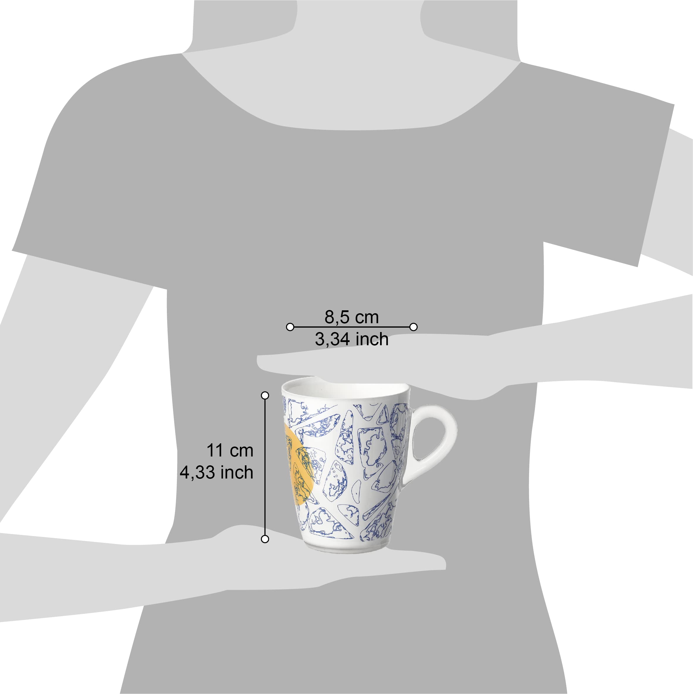 Set De 2 Tasses à Café Américain En Plastique Incassable - 300ml - Design Plexart - Made In Italy