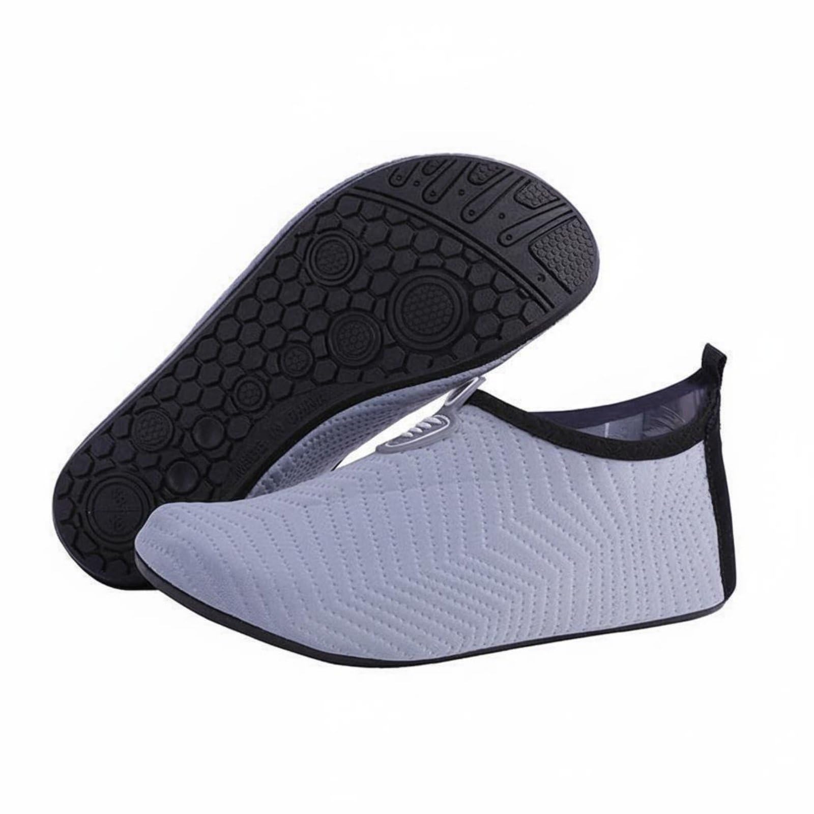 Breathable Quick-Dry Water Shoes Amphibious Non-Slip Aqua Socks Puncture Resistant Non-Slip Beach Shoes Packable for Men, Women, Swimming, Diving, Surfing, Kayaking, Gray, 3XL-image-20