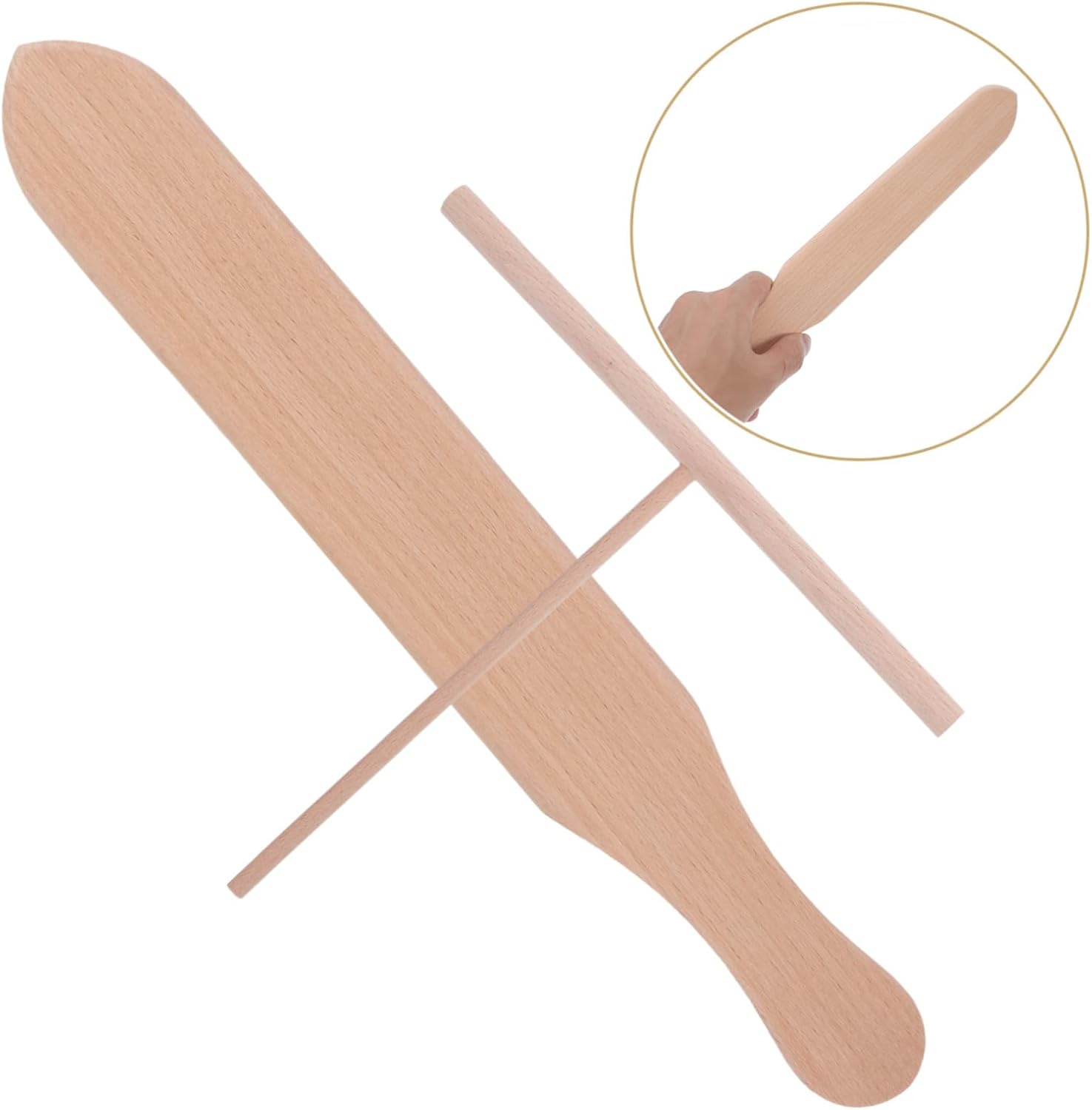 Cook Like Pro Pancake Tool Set Wooden Crepe Spreader Spatula Portable Pancake Making Kit for Breakfast