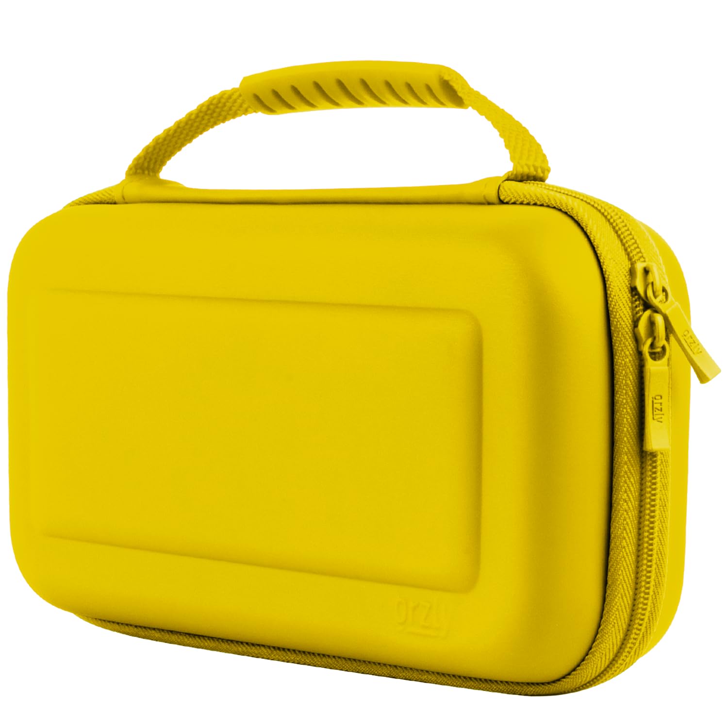 Orzly Custodia da trasporto compatibile con Nintendo Switch e New Switch Console OLED - gialla Custodia protettiva da viaggio portatile rigida Custodia a conchiglia con tasche per accessori e giochi
