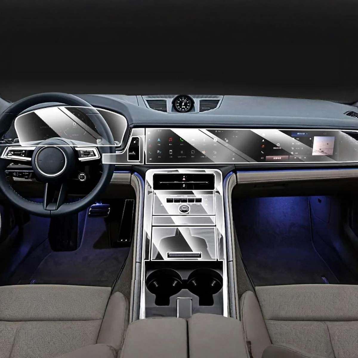 Car Interior Center Console Media Dashboard Navigation TPU Protector Film Anti-Scratch, for Porsche Panamera 2024