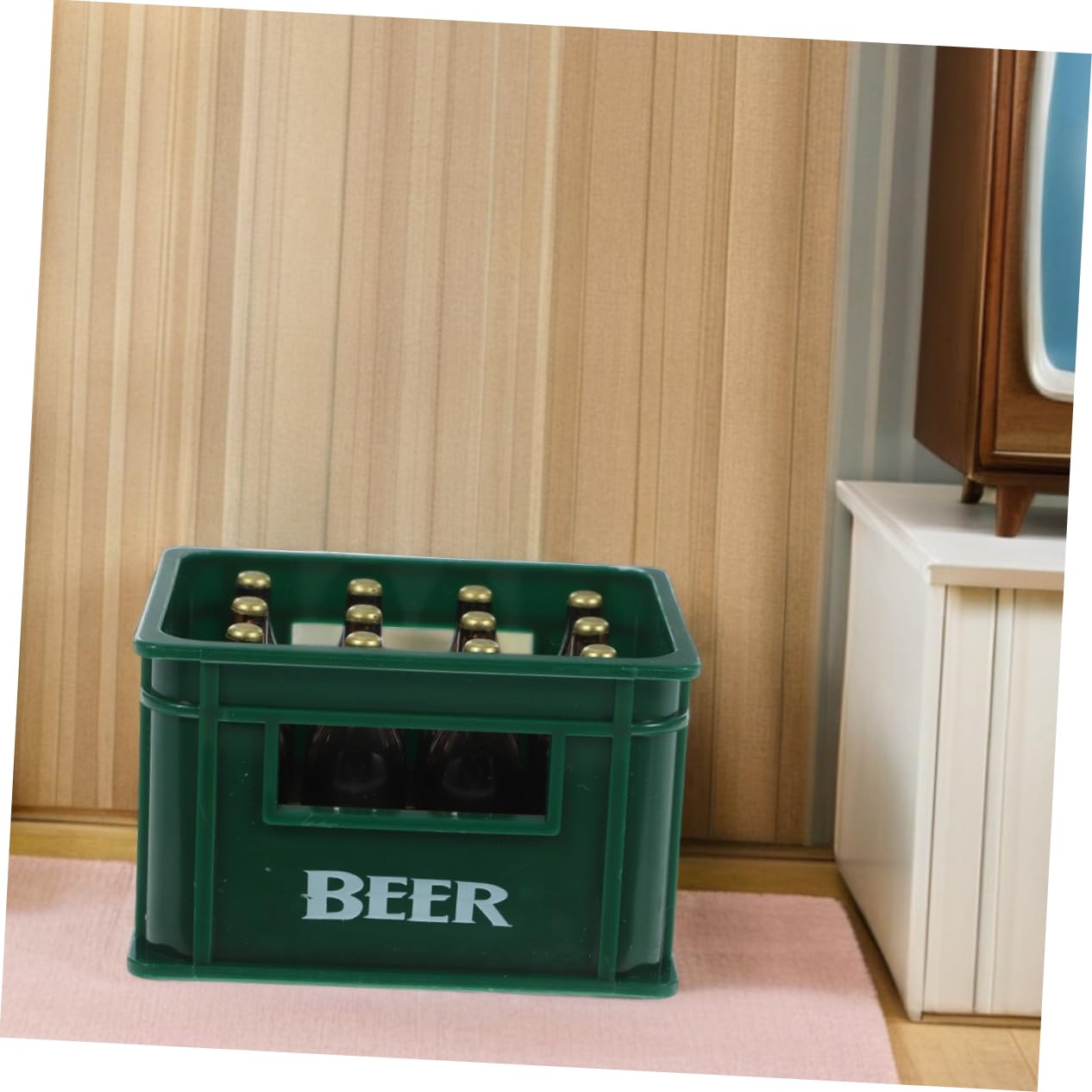 SUPVOX Miniatur-Bierkiste Mit Flaschen – Deko Im Maßstab 1:12 Für Puppenhaus, Bar & Co.