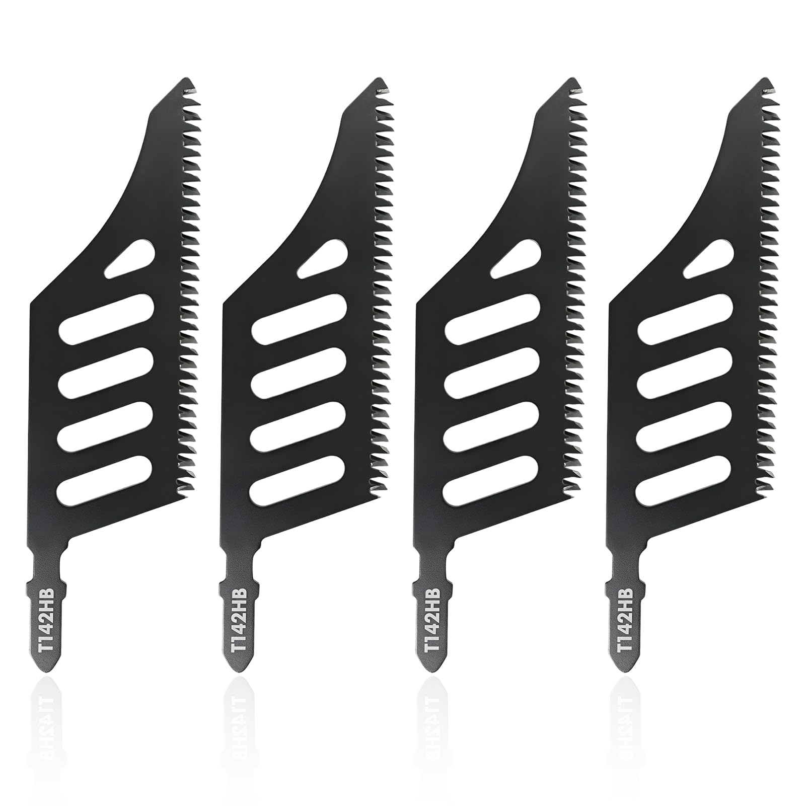 4PCS Flush Cutting Jigsaw Blade T Shank Jigsaw Blades for Woodworking, 112mm Down Cutting Jigsaw Blades for Clean Straight Cuts, Jig Saw Blades Compatible with Standard Jigsaw Tools