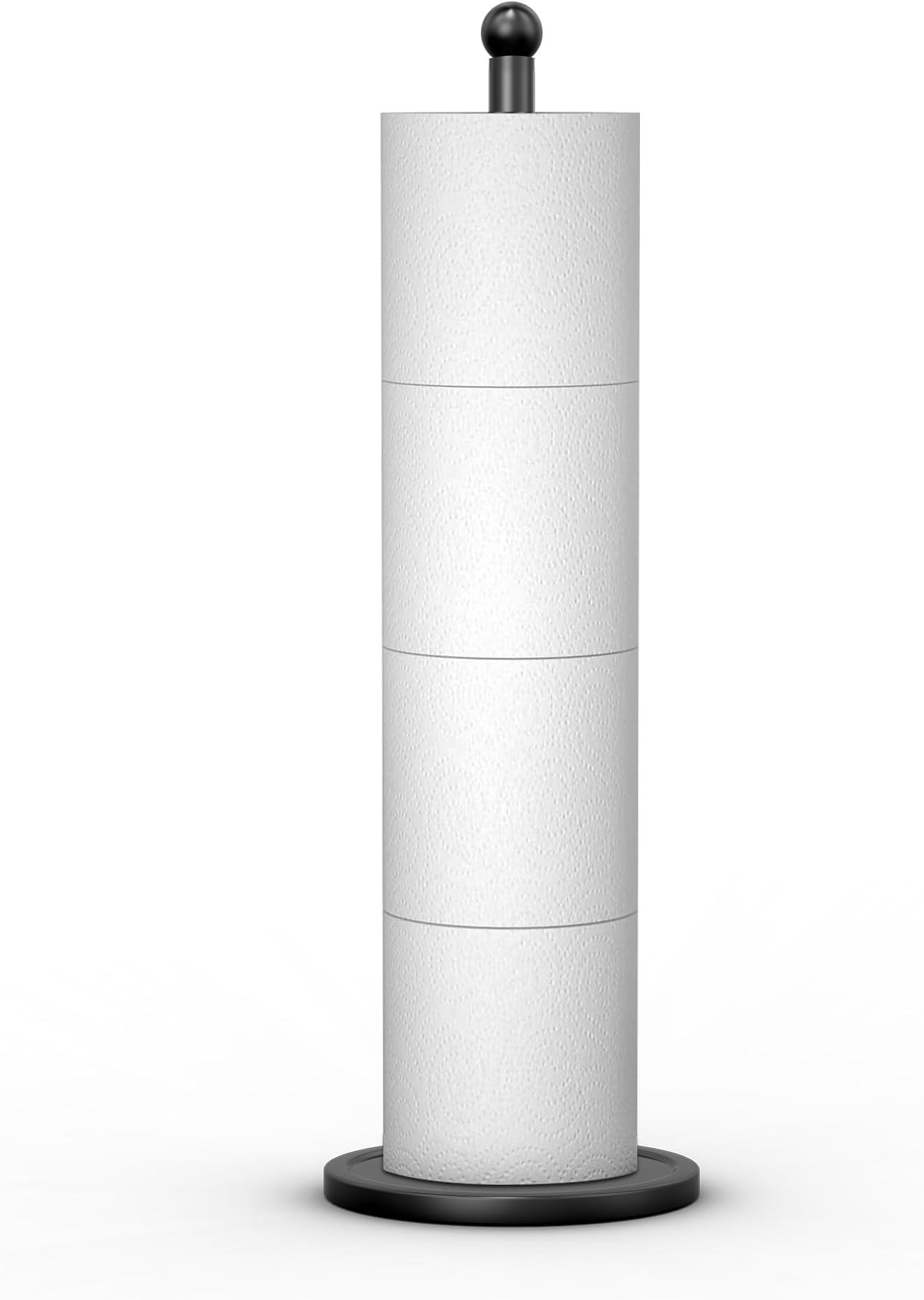 Bilillo Toilet Paper Holder Stand(with Reserve Function),Free Standing Toilet Paper Stand Storage for Bathroom,Toilet Paper Holder Holds 4 Rolls Toilet Tissue,Matte Black