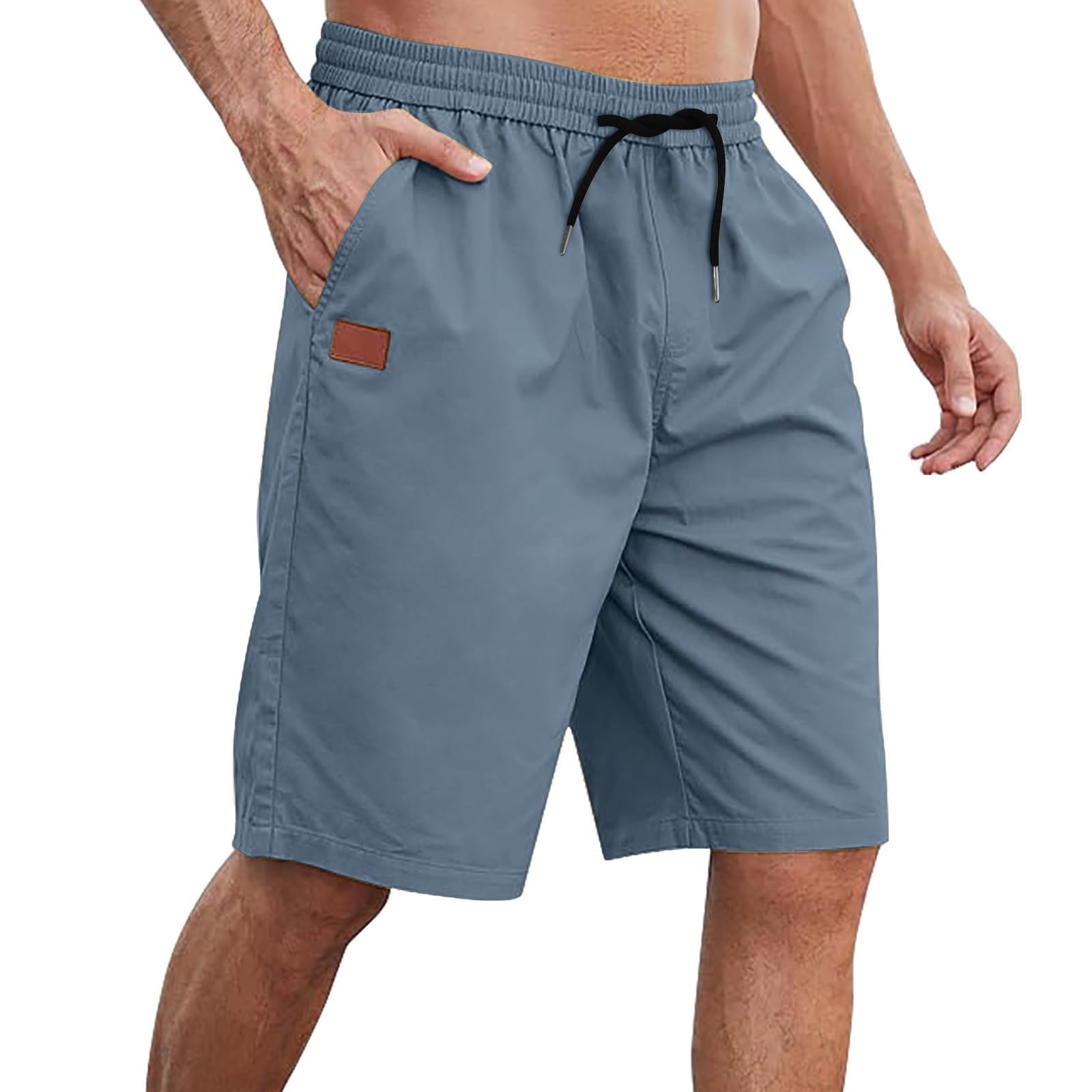 Cargo Shorts Men's Summer Classic Cargo Shorts with Drawstring Sporty Trekking Trousers with Side Pockets Outdoor Hiking Trousers Casual Beach Trousers Lightweight Travel Trousers Men's Shorts