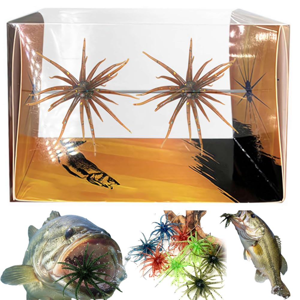 2PCS Bass Fishing Bait - Lure Bait for Black Pits,Soft Sea Urchin Baits,Soft Artificial Sea Urchin Lures for Shore,Trout,River,Lake,Saltwater,Freshwater,Father's Day Fishing Gifts for Men,Fishermen — view 10