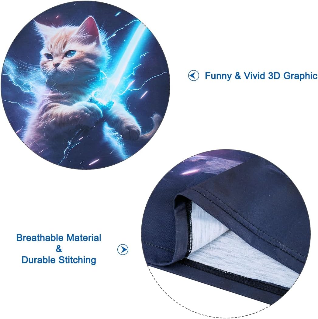 Funnycokid Boys Girls Shirts Graphic T-Shirt Neon Clothes Kids Novelty Youth Short Sleeve Animal Print Tees 4-16 Years - Image 7