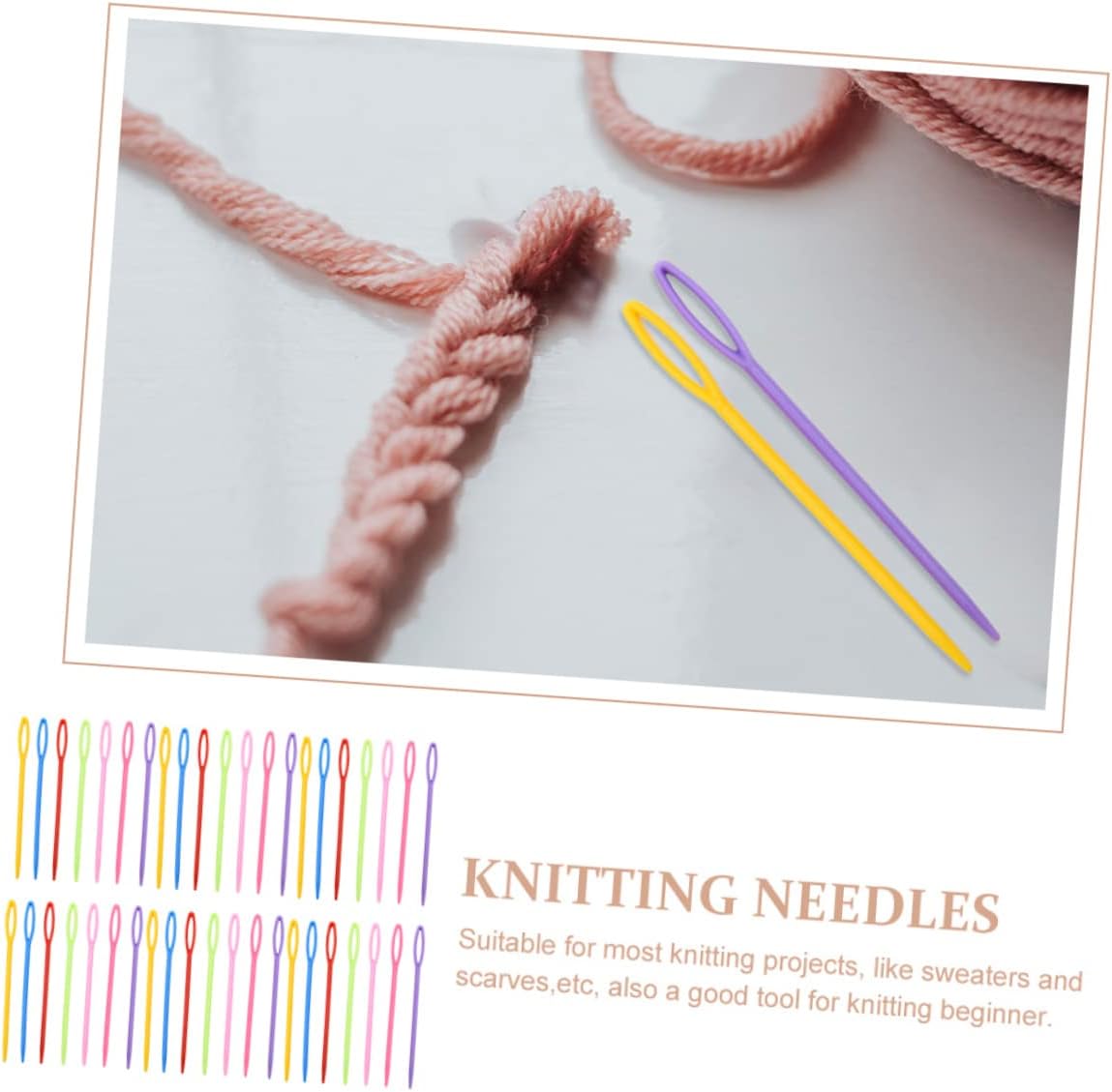 KONTONTY 1000pcs Hand Sewing Needles Random Plastic Knitting Tools for Crafts and Sweaters Abs Yarn Needles for Handmade Projects