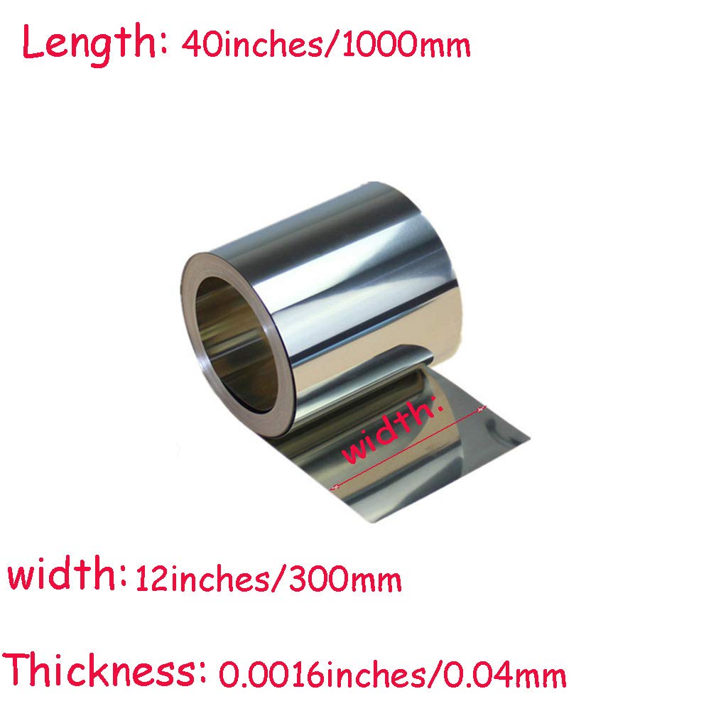 XMRISE 304 Stainless Steel Foils Strips Sheet Belts Flakes Fine Plate Metalworking Packing Strap Gasket Roll,40