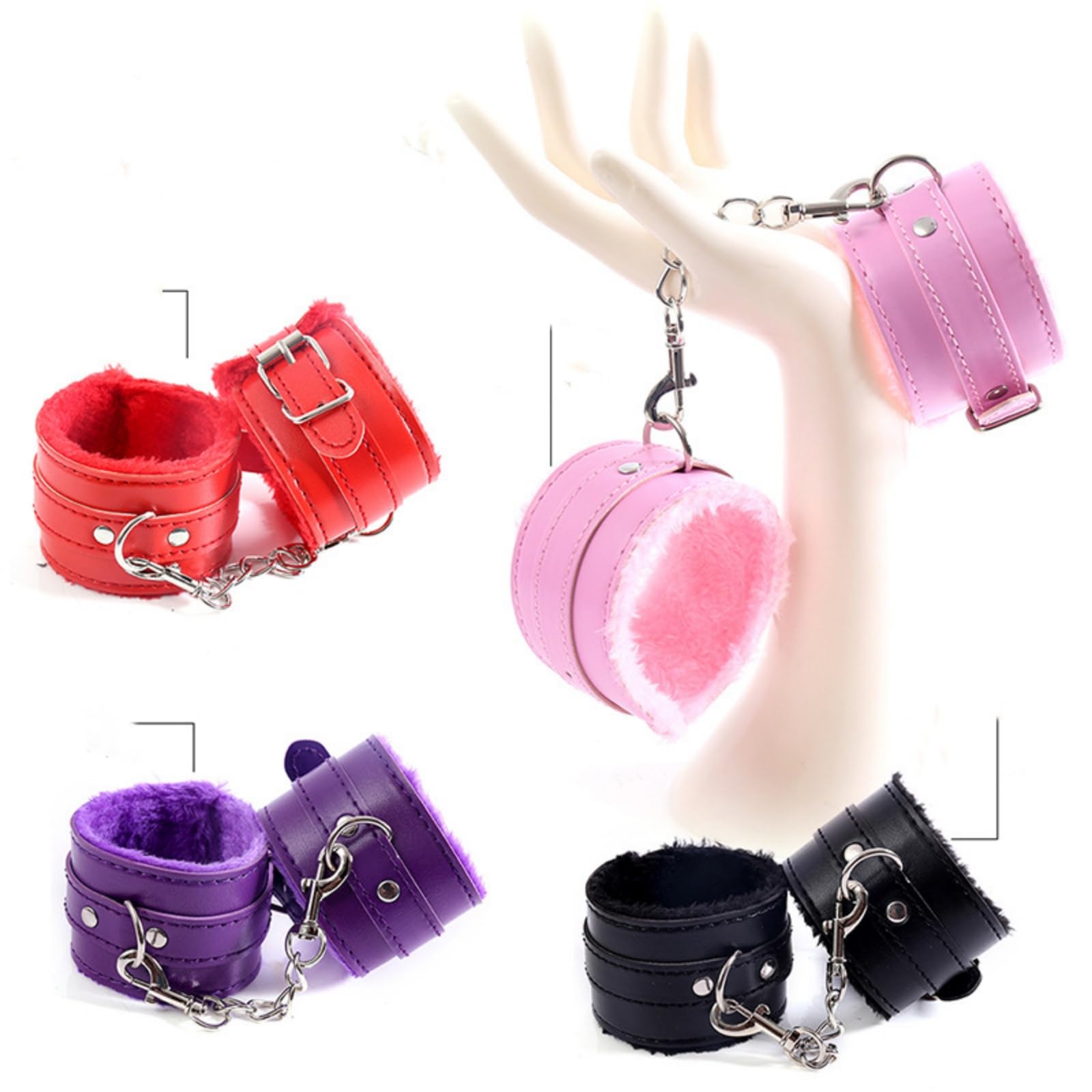 Hdynasty Manette di Peluche in Pelle Accessori per Il contenimento di Mani e Piedi da Donna, Attrezzatura Alternativa per Lo Yoga