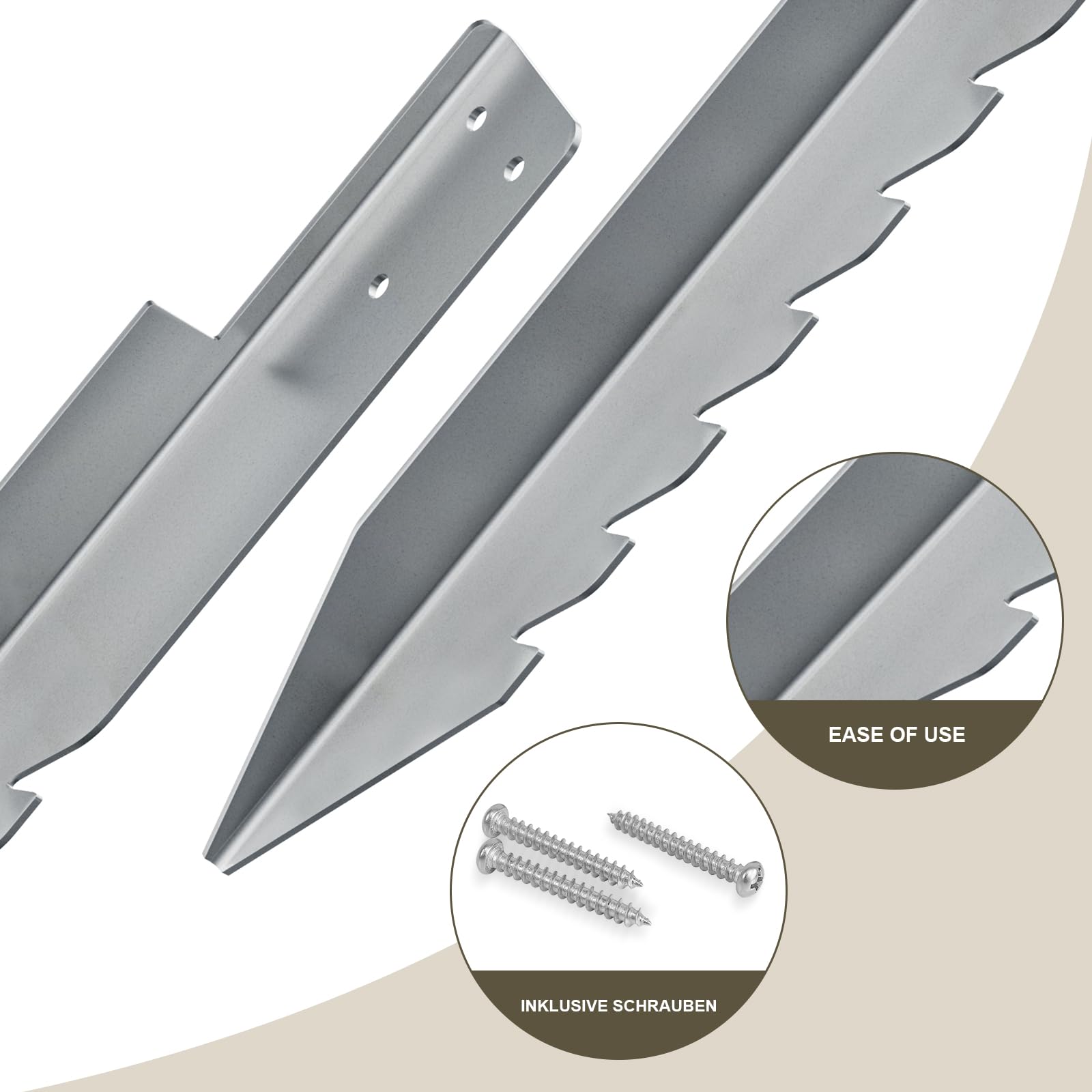 4pcs Fence Post Anchor Ground Spike Wooden Post Anchor Ground Spike Swing Fixings,Galvanized,Windproof - Image 4