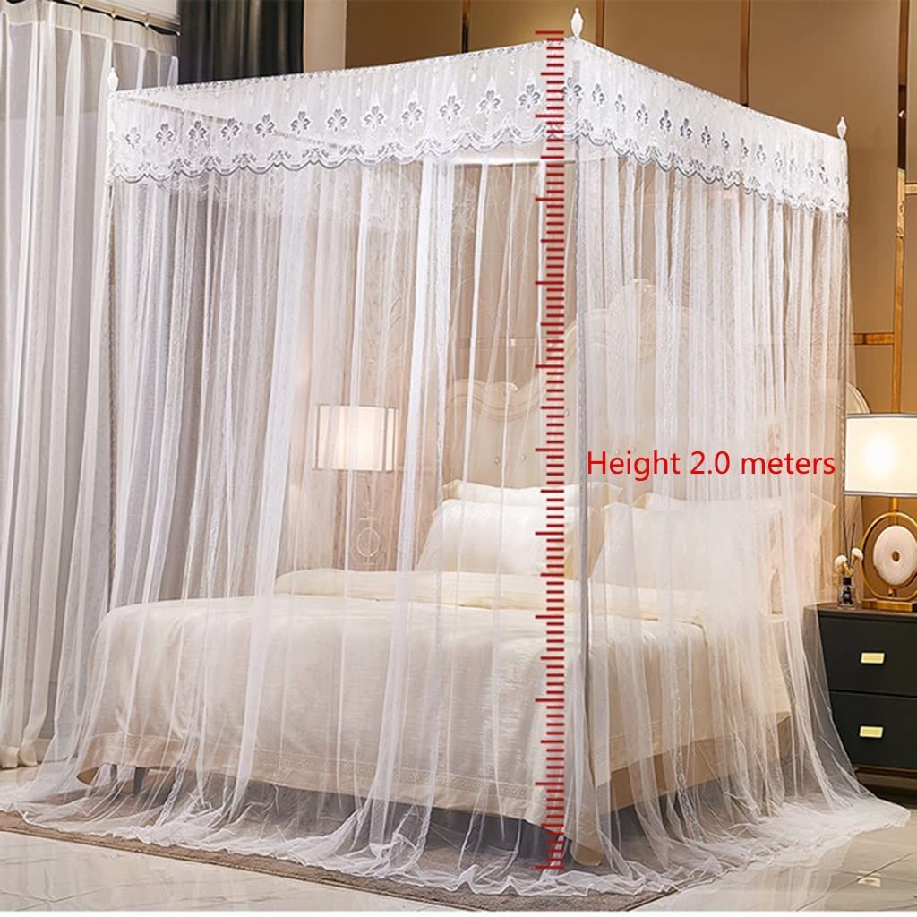 Moskitiera do podwójnego łóżka, duży ekran z siatki do ochrony przed komarami lub owadami, uniwersalna moskitiera do podróży, na kemping i l, żółta 180 x 220 cm