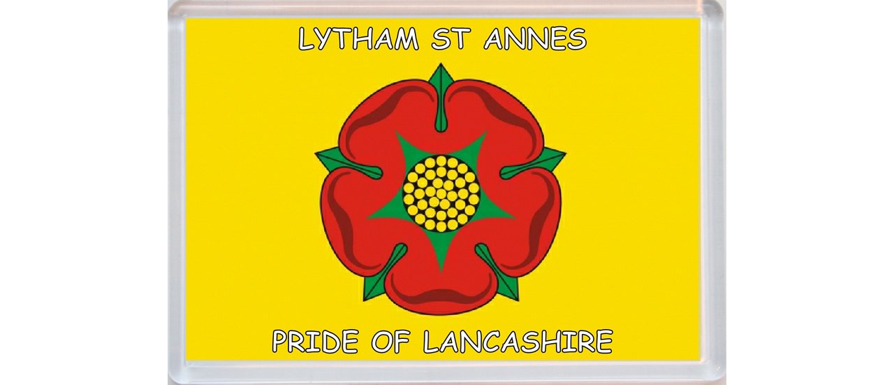 Lytham St Annes - Pride of Lancashire County Flag - Jumbo Fridge Magnet