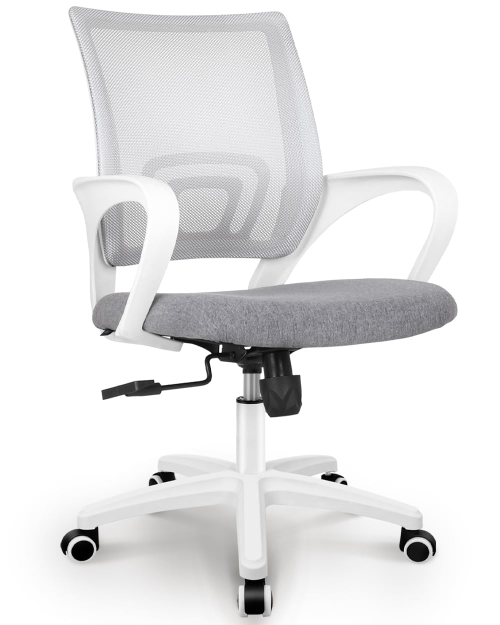 NEO CHAIR Office Desk Computer Chair Ergonomic Mesh Gaming Mid Back Seat with Comfy Lumbar Support Adjustable Height Swivel for Home Task (Grey)The Forest Stewardship Council