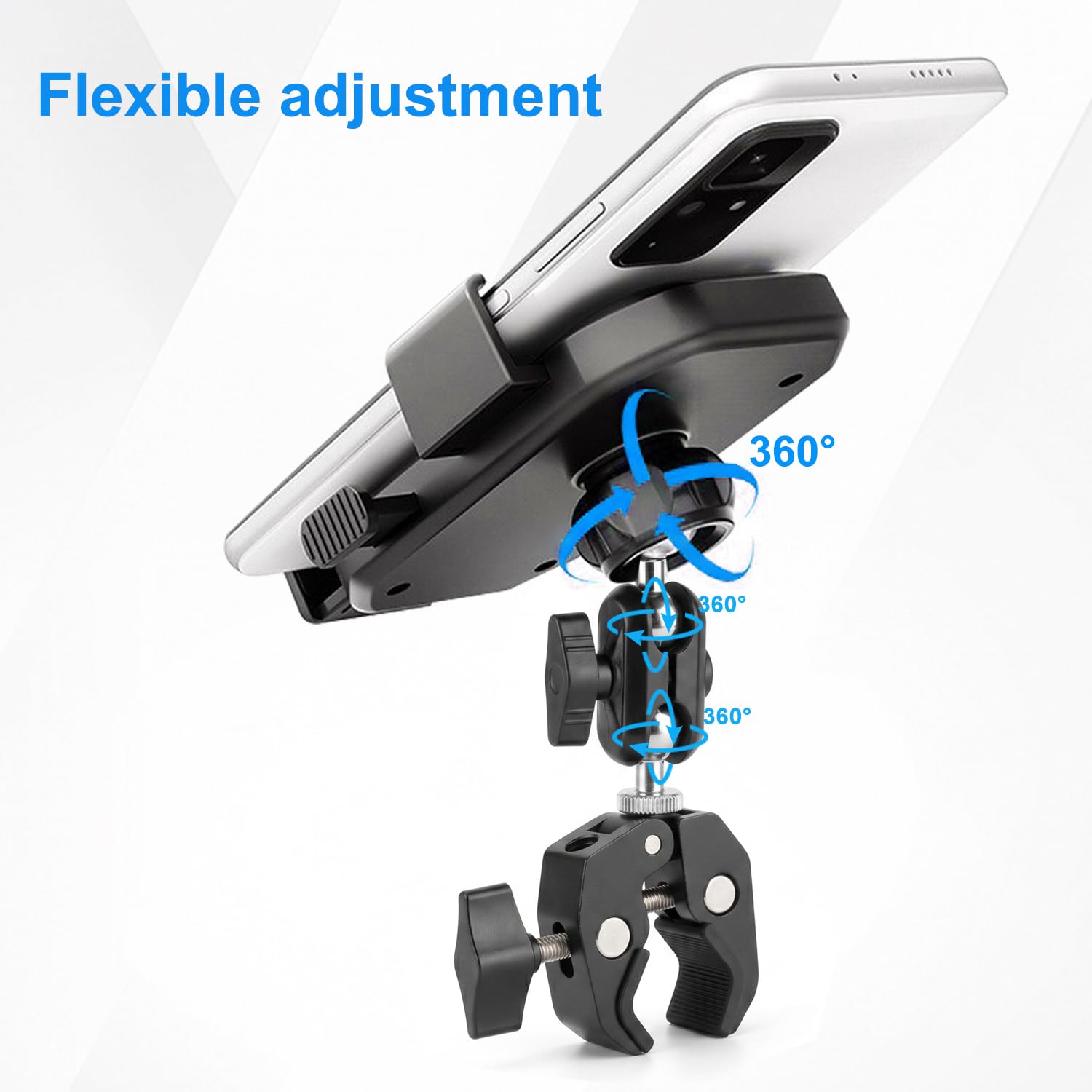 Un soporte de teléfono de pilar, con asa de agarre para coche, soporte de clip para camión, camioneta, SUV, furgoneta, excavadora, cargador frontal, Jeep, apto para iPhone, Samsung y todos