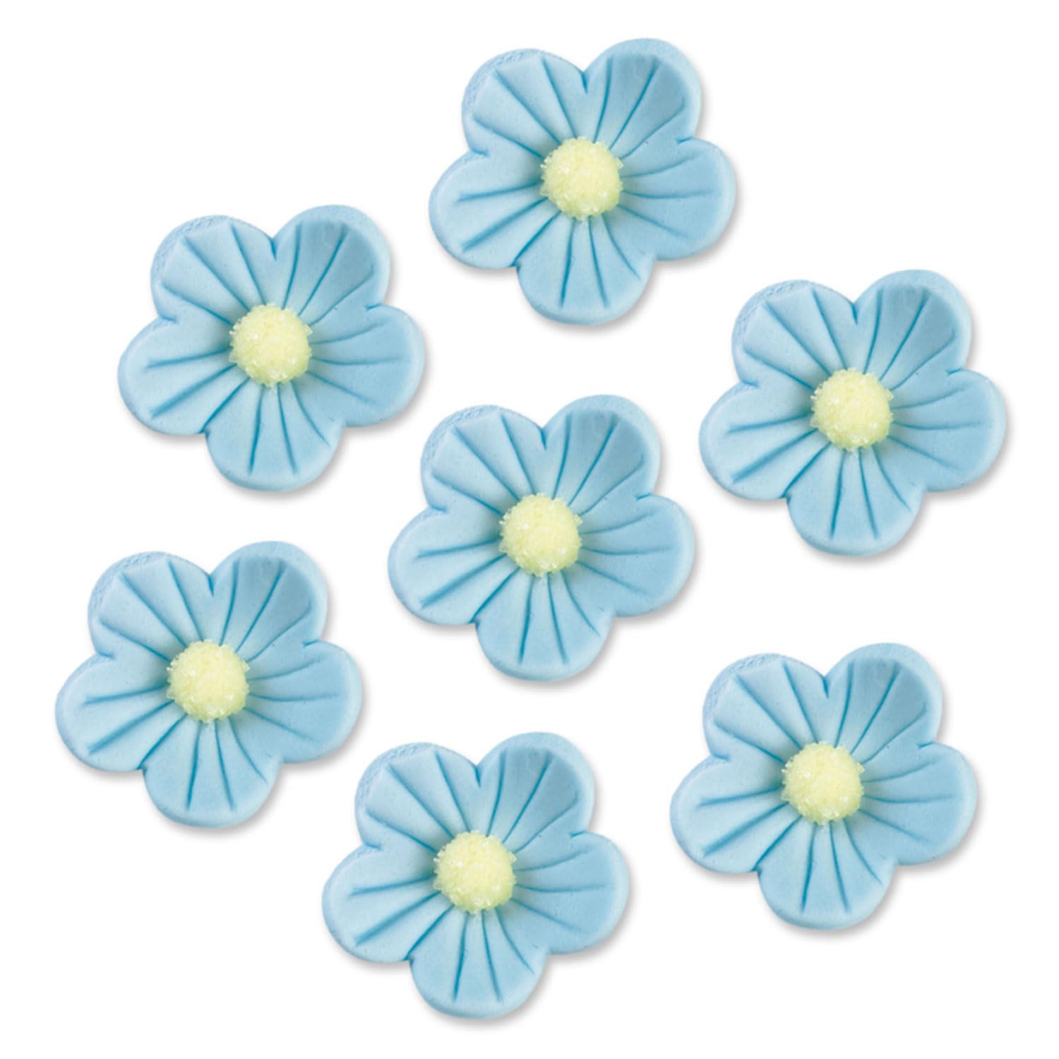 Günthart 24 Stück blaue Zuckerblumen | essbare Feinzuckerblumen | Blütenform | Zuckerdekoration