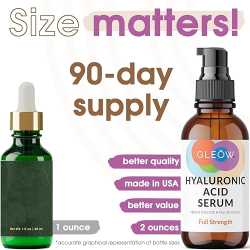 Miniatura 2 de GLEOW Nuevo suero de ácido hialurónico puro 2024 para cara, suero hidratante, suero antienvejecimiento para mujeres, suero facial para piel seca y