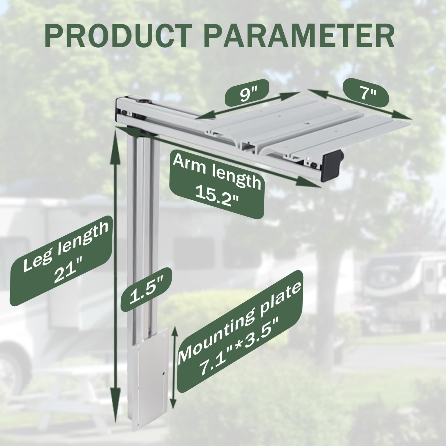 Soporte de Mesa Ajustable para Autocaravanas, Soporte de Pata de Mesa Desmontable de Aleación de Aluminio, Abrazaderas de Pata de Mesa Giratorias 360 Grados, Soporte de Pata de Mesa para Camiones