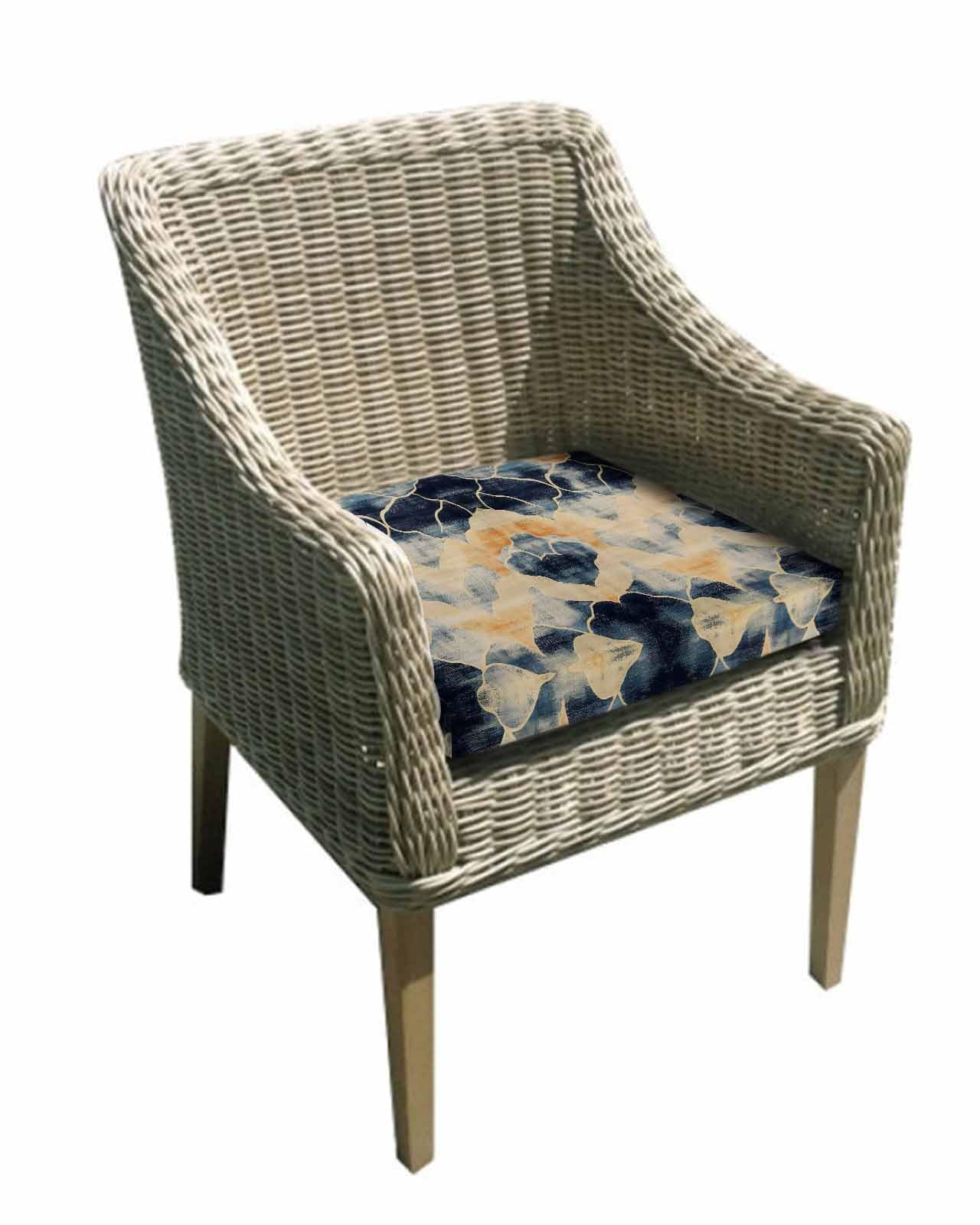 2 Pack Vintage Ethnic Waterproof Cushion Covers with Ties, Outdoor Patio Chaise Lounge Chair Seat Cushion Slip Covers Replacement(Only Cover) Country Shabby Chic Abstract Floral Motif 20