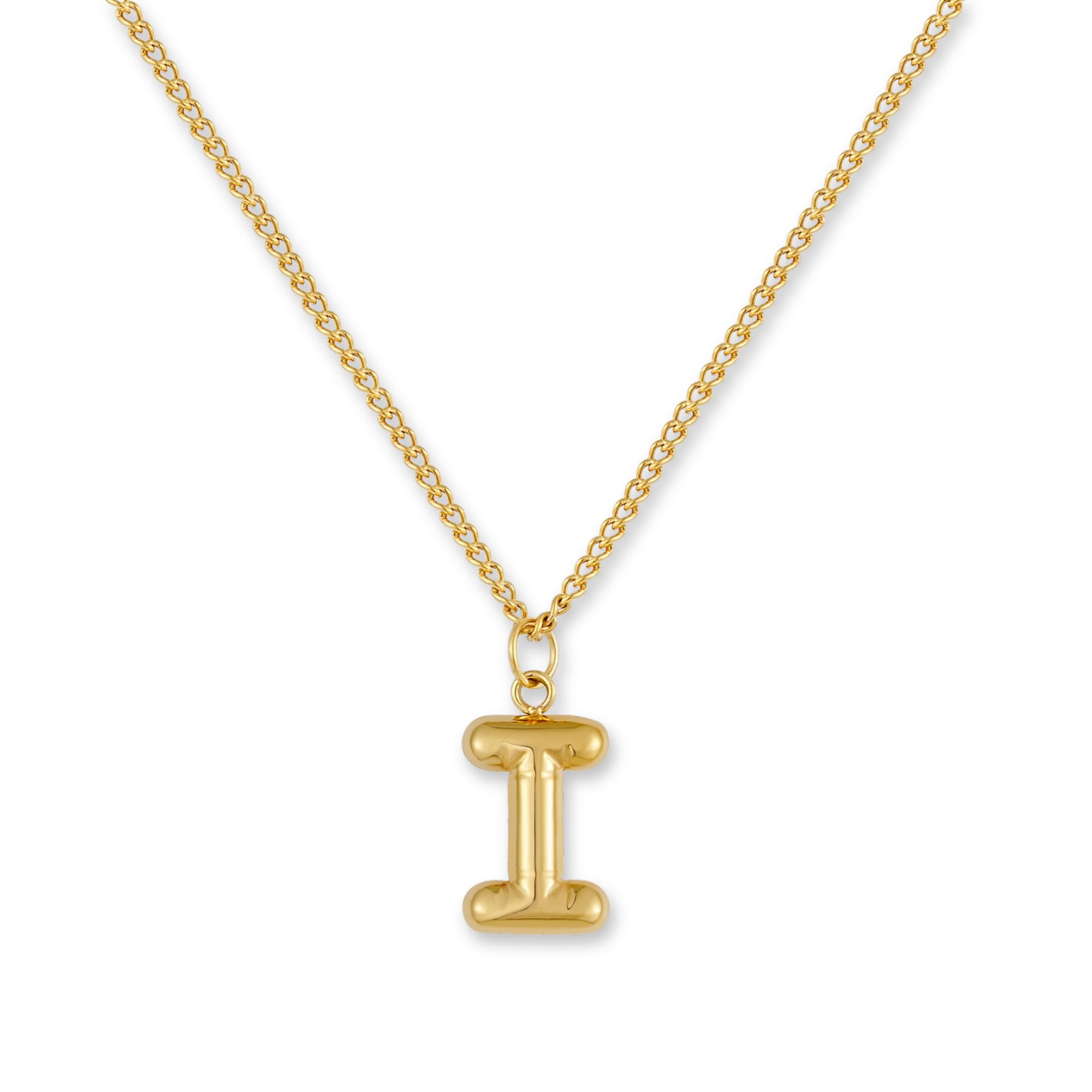 GD GOOD.designs Buchstaben Kette Gold Bubble | Initialen Anhänger aus 18K vergoldetem Edelstahl - Wasserfest & Hautverträglich | Halskette Damen A-Z