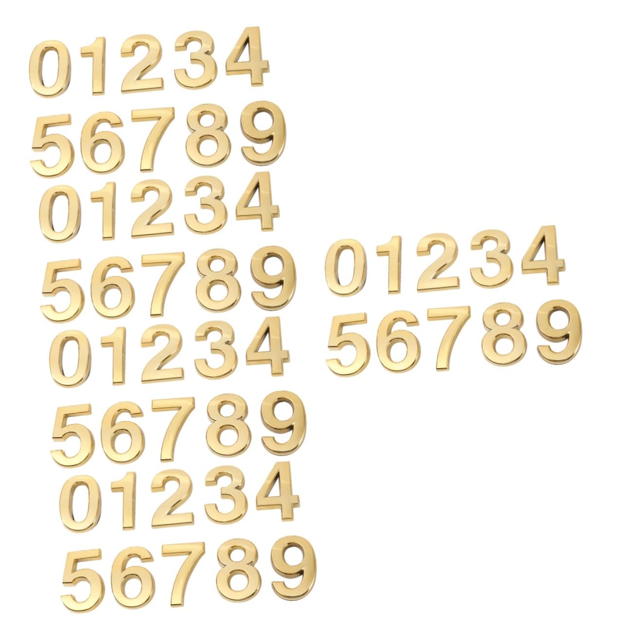 ARTIBETTER Lot De 5 Numéros De Porte De Chiffres D'adresse De Maison En Fonte Moderne Autocollants Dorés De 5 Cm Pour Séparation 10 Pièces X 5