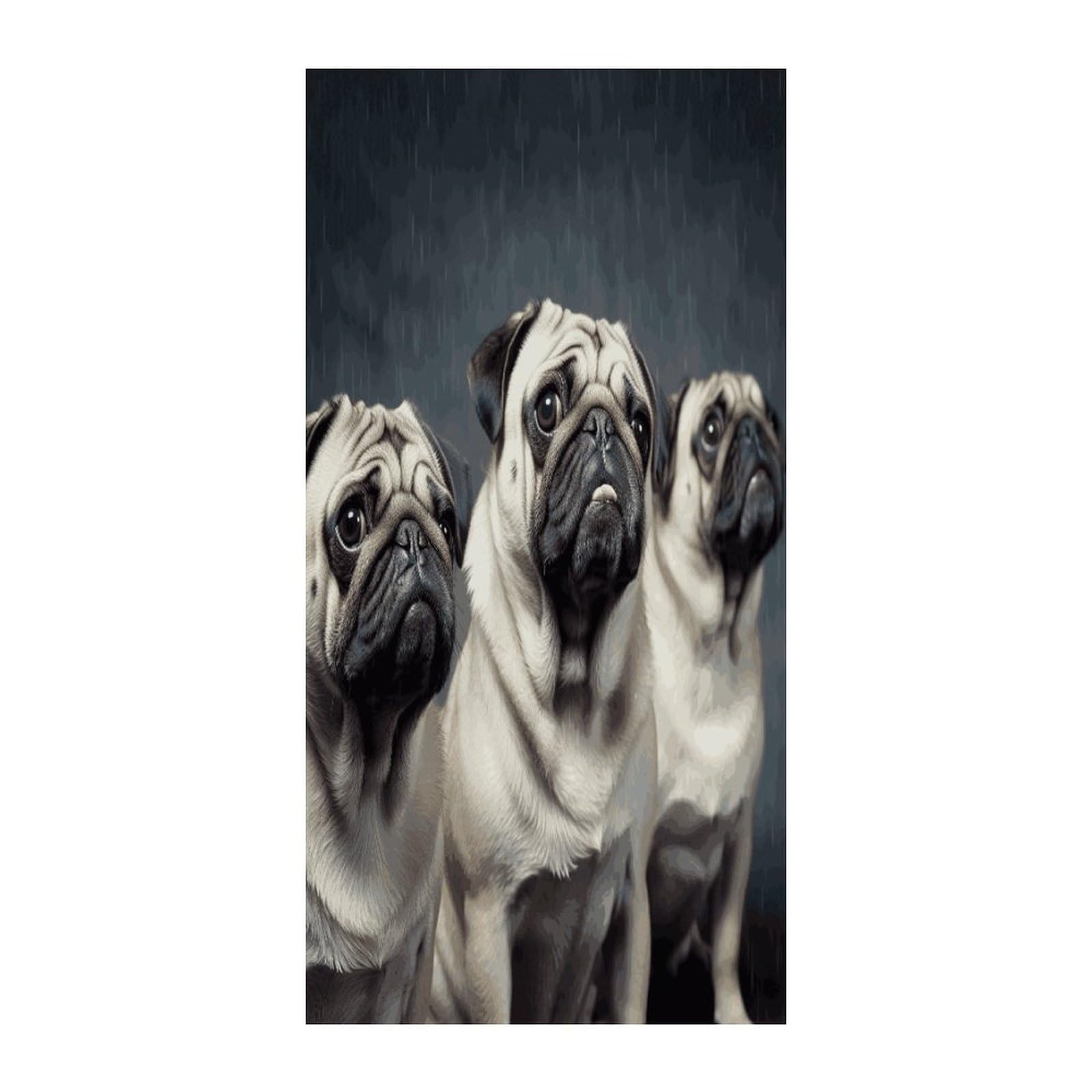 Fekiloot Style Funny Pug Dog Door Curtain Room Divider Curtains