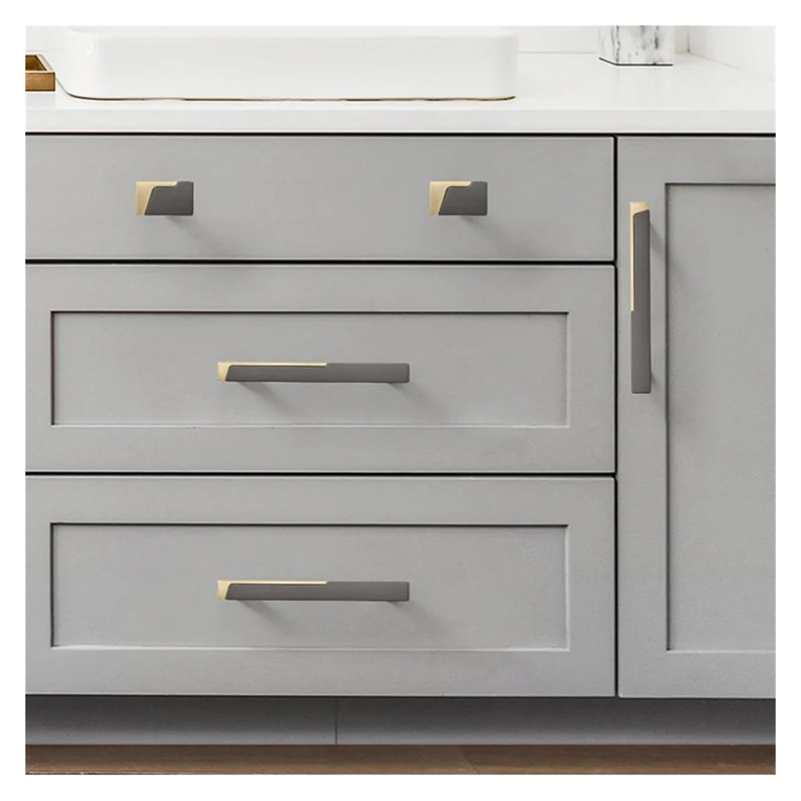 10 STÜCKE Klassische Schrank Griff Zink-legierung Kleiderschrank TüRknöPfe FüR Schublade(916Nickel Gray 128mm)