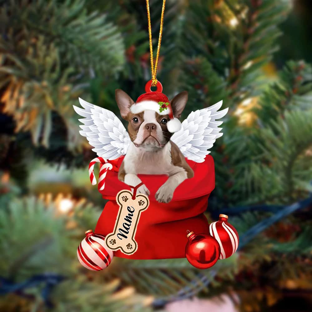 Calendrier De L'Avent Boston Terrier - 24 Ornements Acrylique 2D, Décoration Noël Maison Bureau - 6