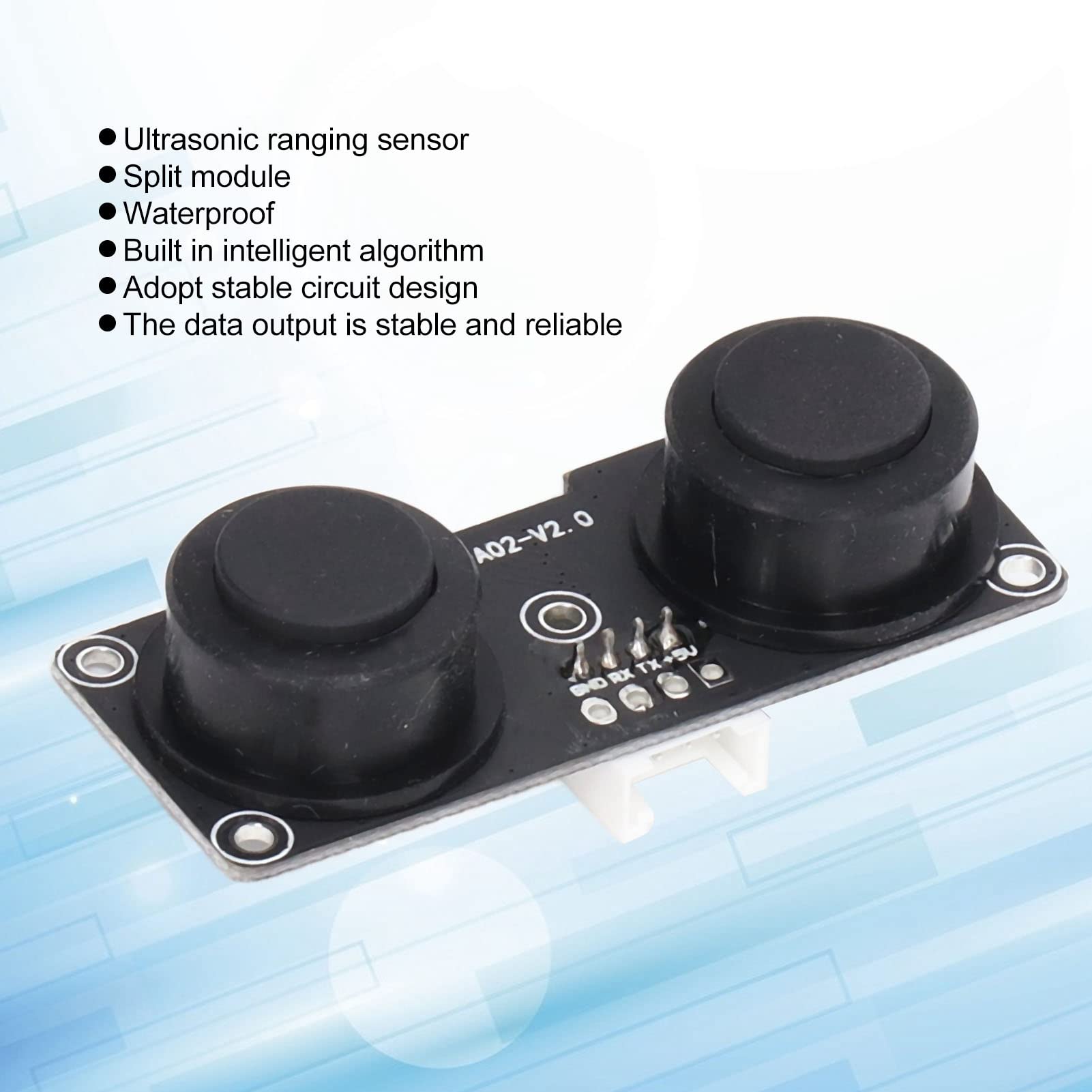 FLEXMAN Ultrasonic Ranging Sensor Module, Split Waterproof Distance Measuring Sensor for Robot Obstacle Avoidance, Intelligent Garbage Detection (Switch)