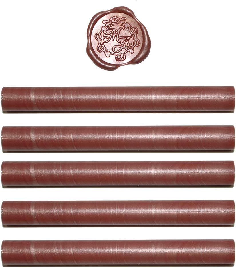 Rose Gold Sealing Wax Sticks - 5 Pack Sealing Wax Sticks - Wedding Wax Seals - 100% USA Ingredients (Rose Gold)