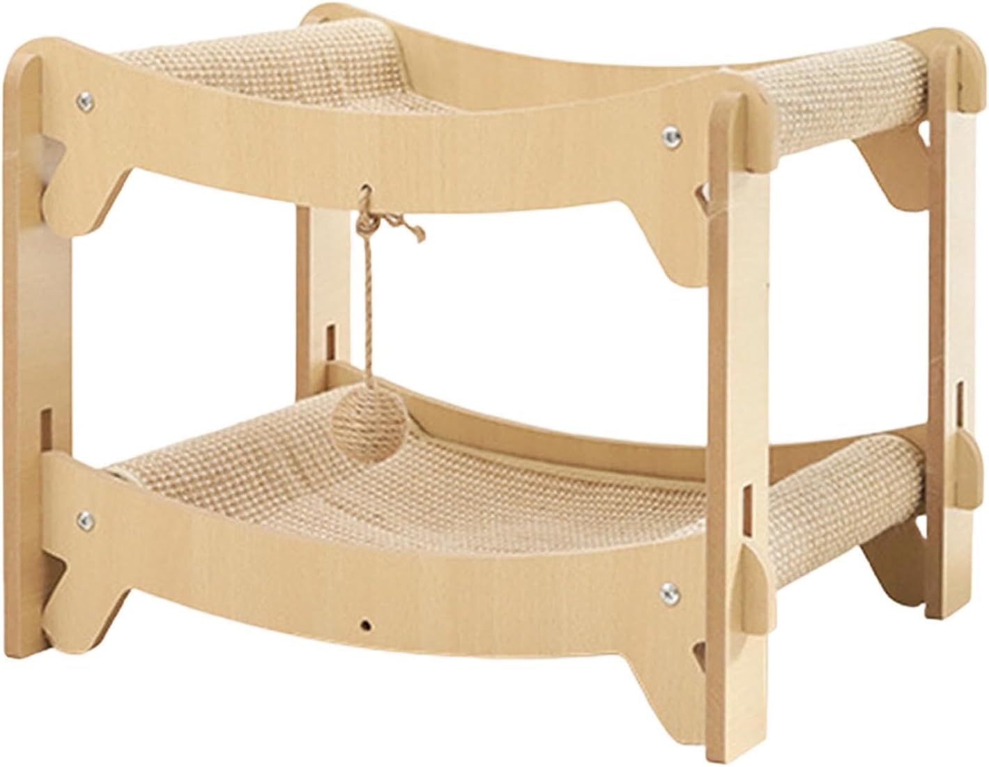 Cat Scratcher Lounge Bed Ornament Modern Furniture Protection Gifts Sleepings Cartoon Indoor Cats Kitten Wooden Accessory, Double Tier