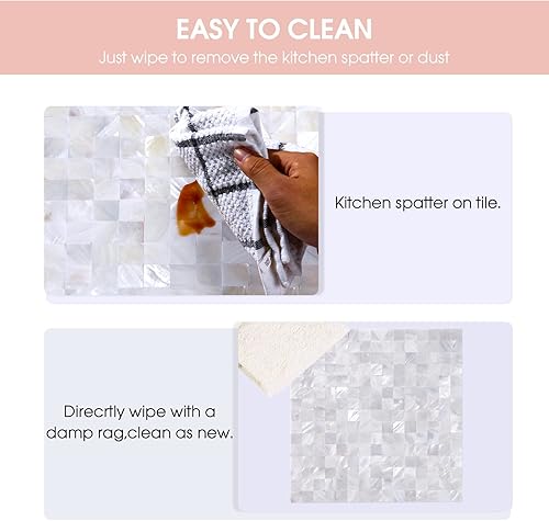 Miniatura 3 de Azulejos de protección contra salpicaduras de perlas para despegar y pegar, se pegan en el protector contra salpicaduras para cocina, baño,