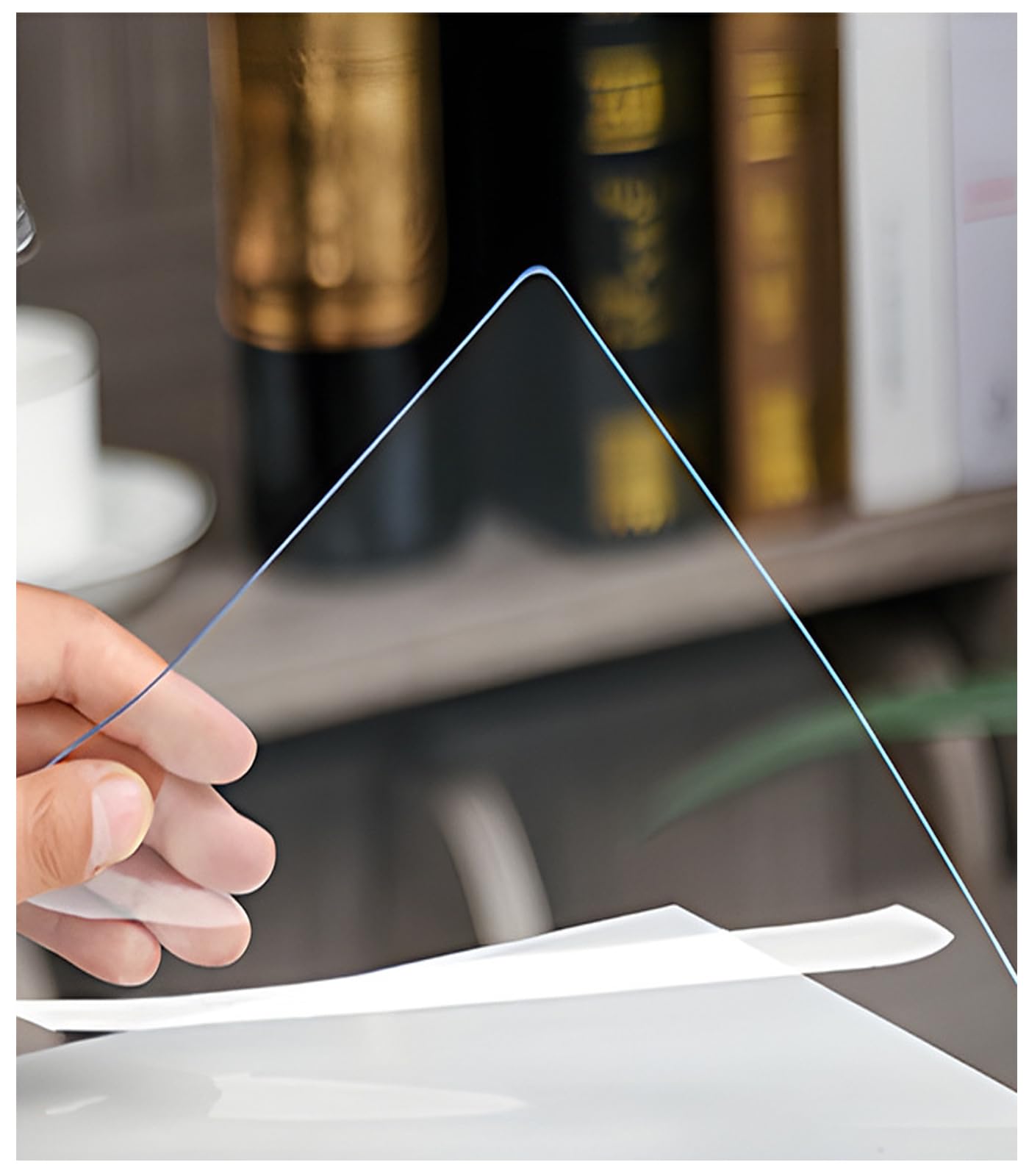 55x270cm Home PVC Desk Table Protector Cover, Dining Kitchen Waterproof Table Mat Wipe able Anti-Slip Desk Pad Transparent for Worktop Kitchen Restaurant Waterproof Oil-Proof Tablecloth