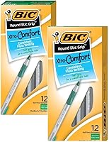 Vista 1 de BIC Round Stic Grip Xtra Comfort Bolígrafo de punta redonda (punta mediana 1.2mm, verde, docena de 2)