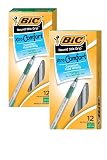 BIC Round Stic Grip Xtra Comfort Ball Pen Medium Pt 1.2mm Green 2DOZEN GSMG11GN – view 1