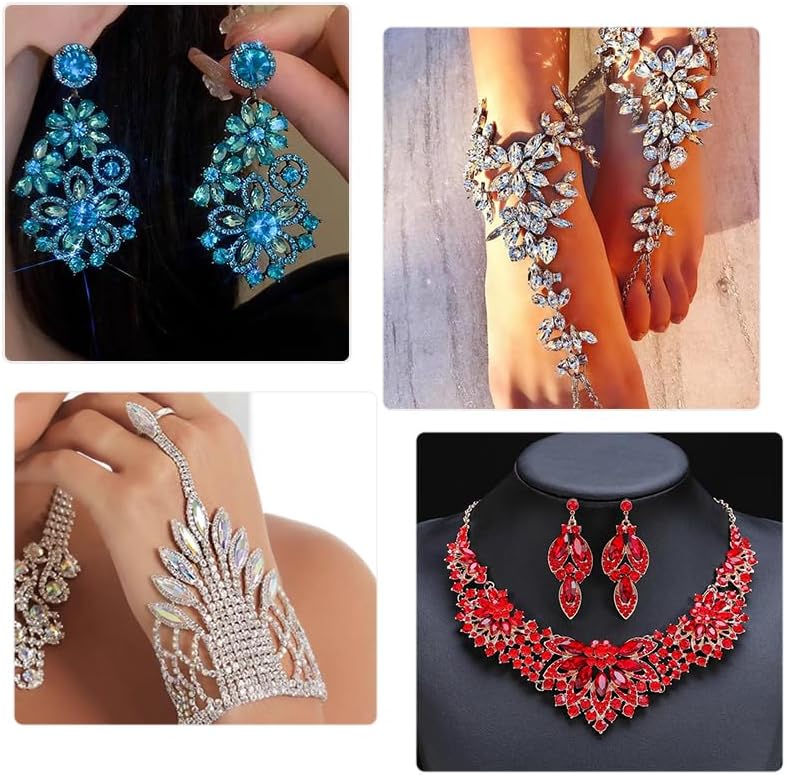 SWTHONY 9 x 18 Big Glass Horse Eye Shaped Rhinestones Pointback Large Gem Stones for Crafting Clothes Jewelry Making 36 PCS Clear - Image 7