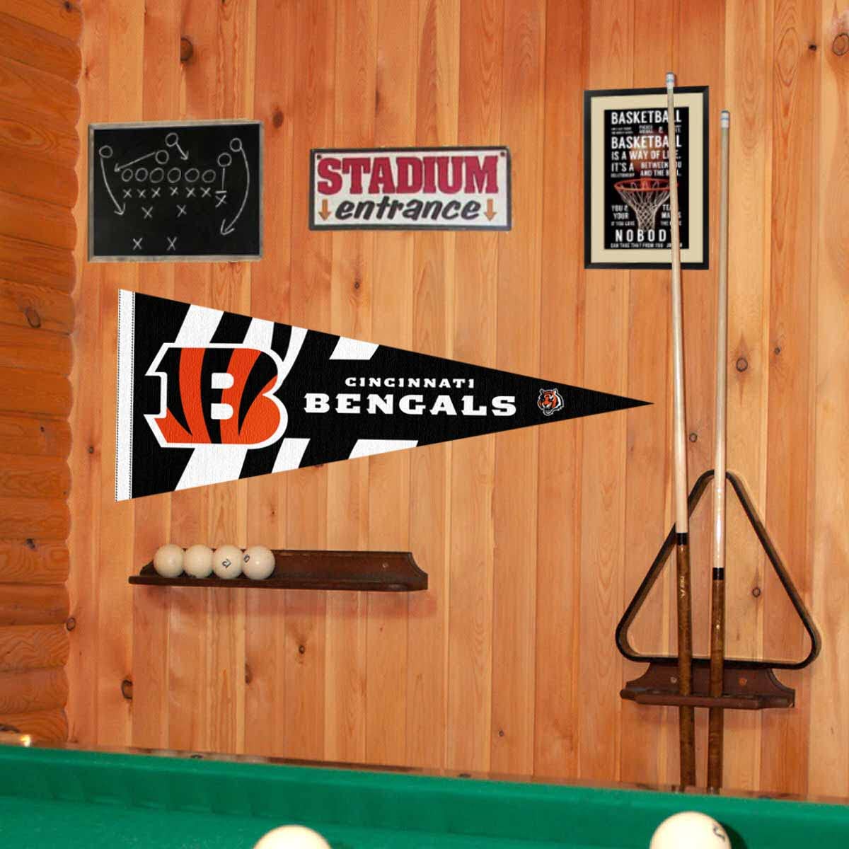 Cincinnati Bengals White Stripes Pennant Banner Flag