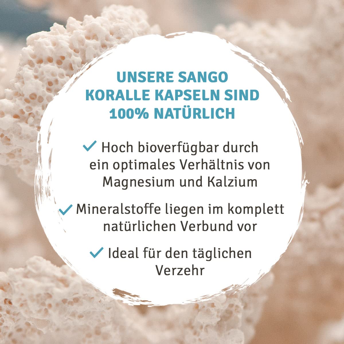 InnoNature Sango Meereskoralle Kapseln | natürliches Magnesium und Calcium aus der Sango Meereskoralle | 90 Kapseln, 678 mg Calcium, 339 mg Magnesium, laborgeprüft, vegan & hergestellt in DE