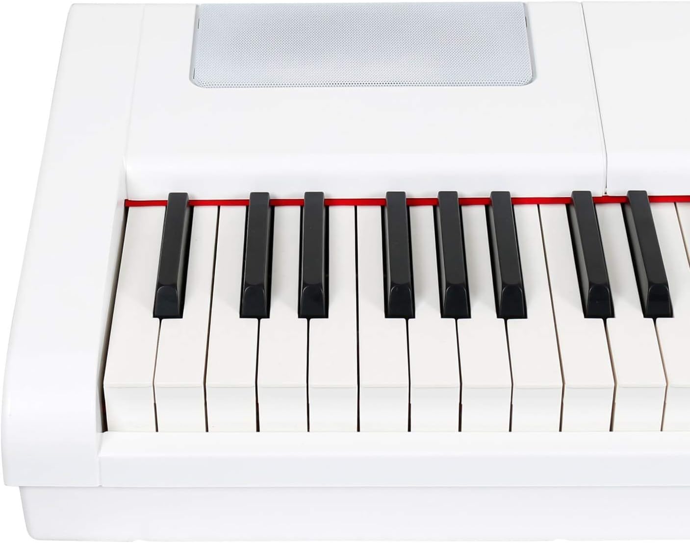 Close-up of the speaker grille on the Fazley FSP-500-W digital piano.