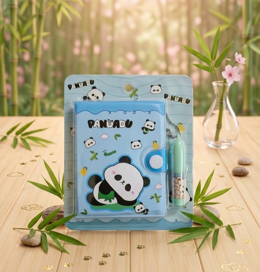Image of AK-Store Cartoon Pocket Diary with Pen, Writing Notebook for Kids Boys Girls, Cartoon Stationery Set for Students Children Birthday Return Gift (Panda Bear)