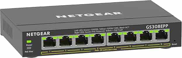 NETGEARスイッチングハブ GS308EPP-100JPSギガビット8ポート GS308EPP｜GS308EPP-100JPS｜ギガ8ポート PoE+(123W)対応