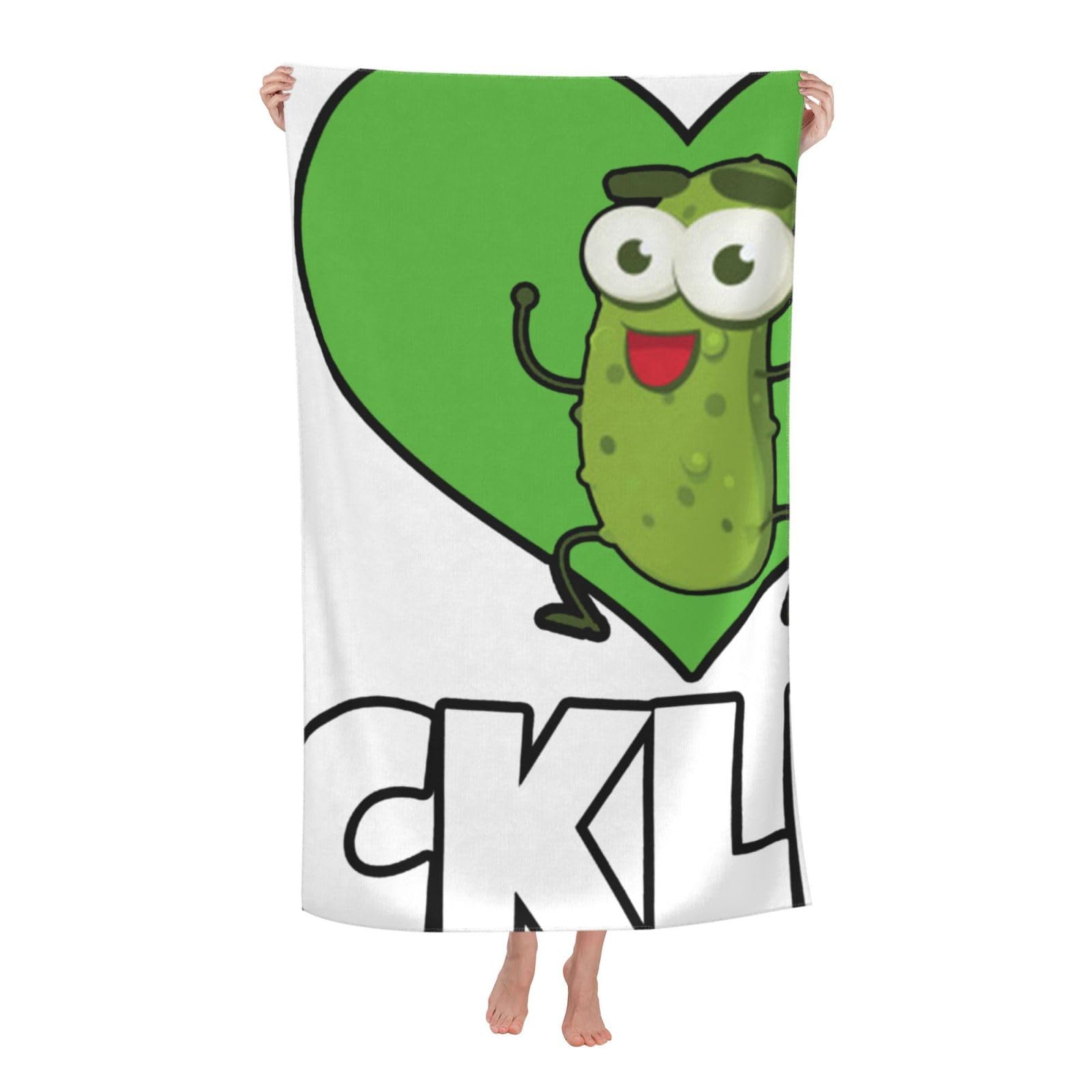 LSRCPD Beach Towel I Love Pickles Funny Microfiber Beach Towels Blanket Oversized Tropical Big Extra Large XL Pool Towels Quick Dry Sandproof for Women Girls Kids