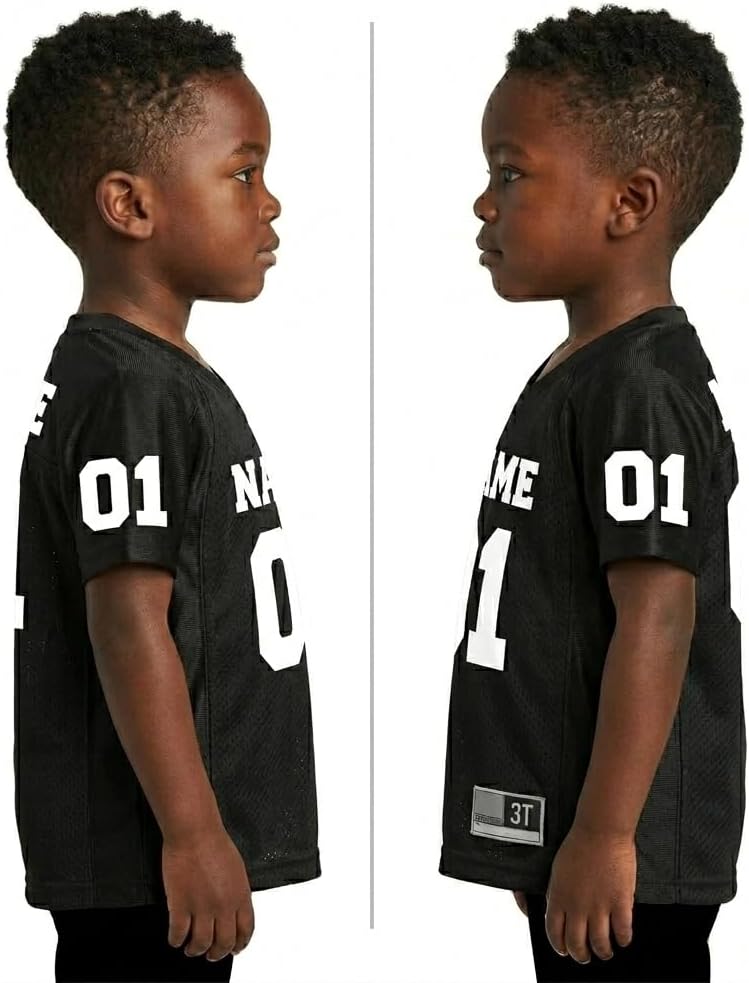 Premium Toddler Football Jersey – Personalized Name & Number Kids Shirt, Baby Boys & Girls Game Day (+Shoulder Number)