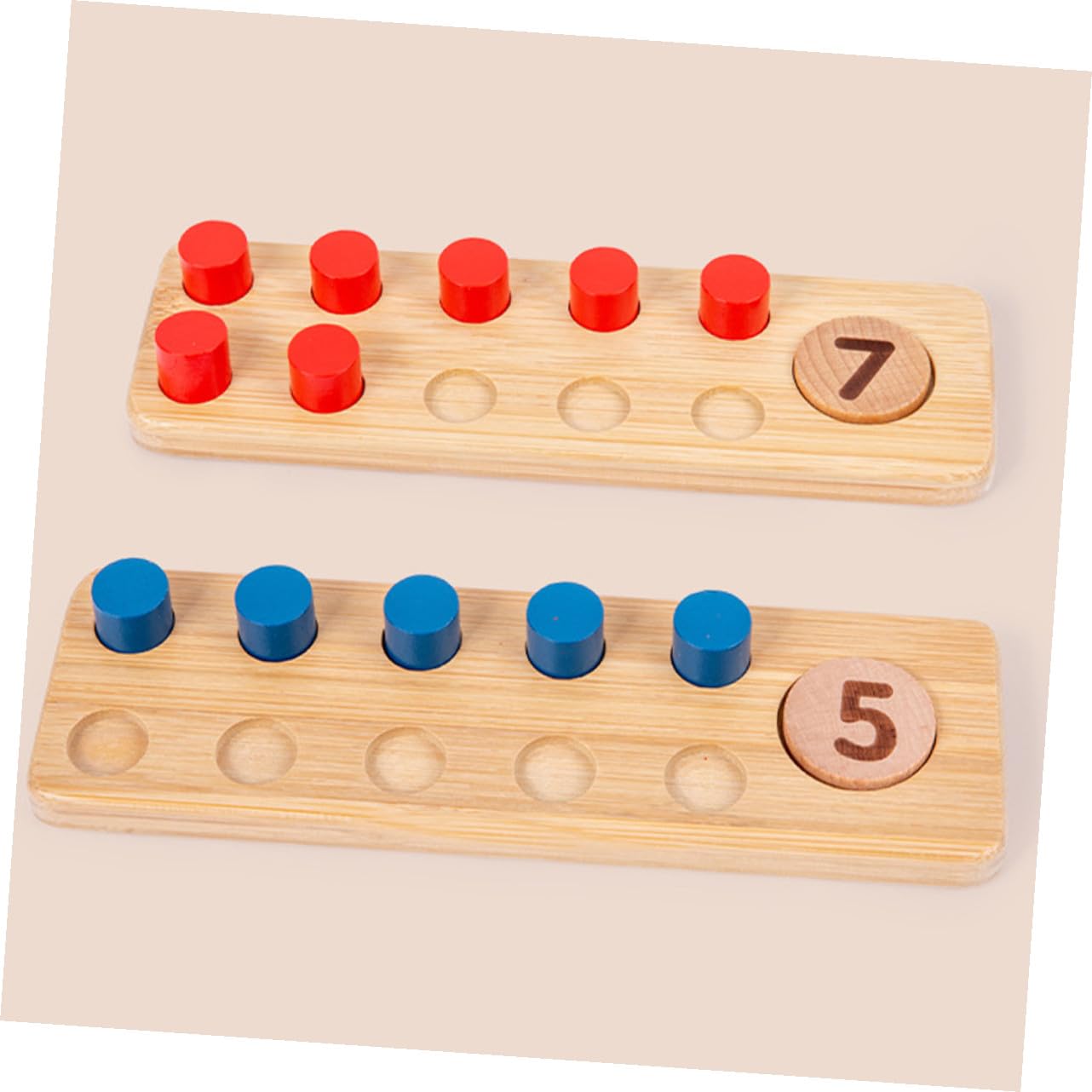 Giocattolo Educativo di Conteggio in Legno per Bambini Piccoli, Gioco Didattico Matematico Numeri Colorati per Apprendimento Precoce e Sviluppo Cognitivo, Set Gioco Montessori