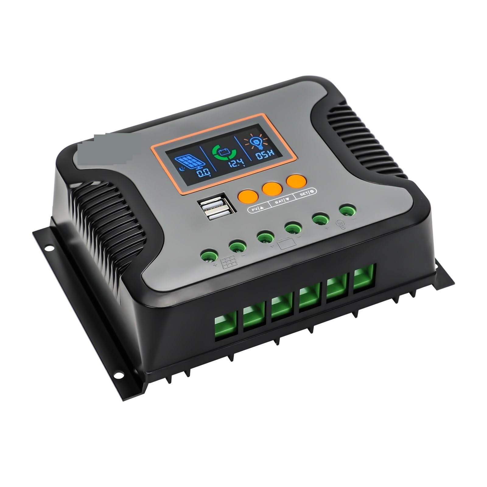 PWM 30A 60A 80A Solar Laderegler Arbeit for 12V 24V 36V 48V Batterie LED Bildschirm USB 5A/2A Max PV 100V Slient Betrieb(80A)