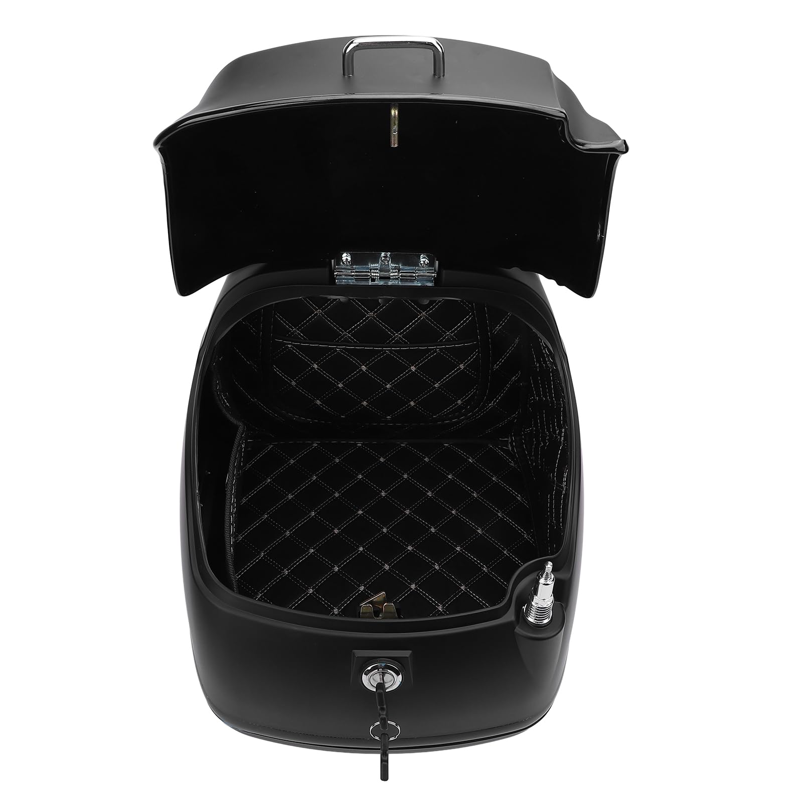 ANGGREK Baúl para Moto de 38L, Diseño Retro, Resistente Al Agua, Gran Capacidad para Moto y Patinete Eléctrico (Gold) (Gold) (Black)