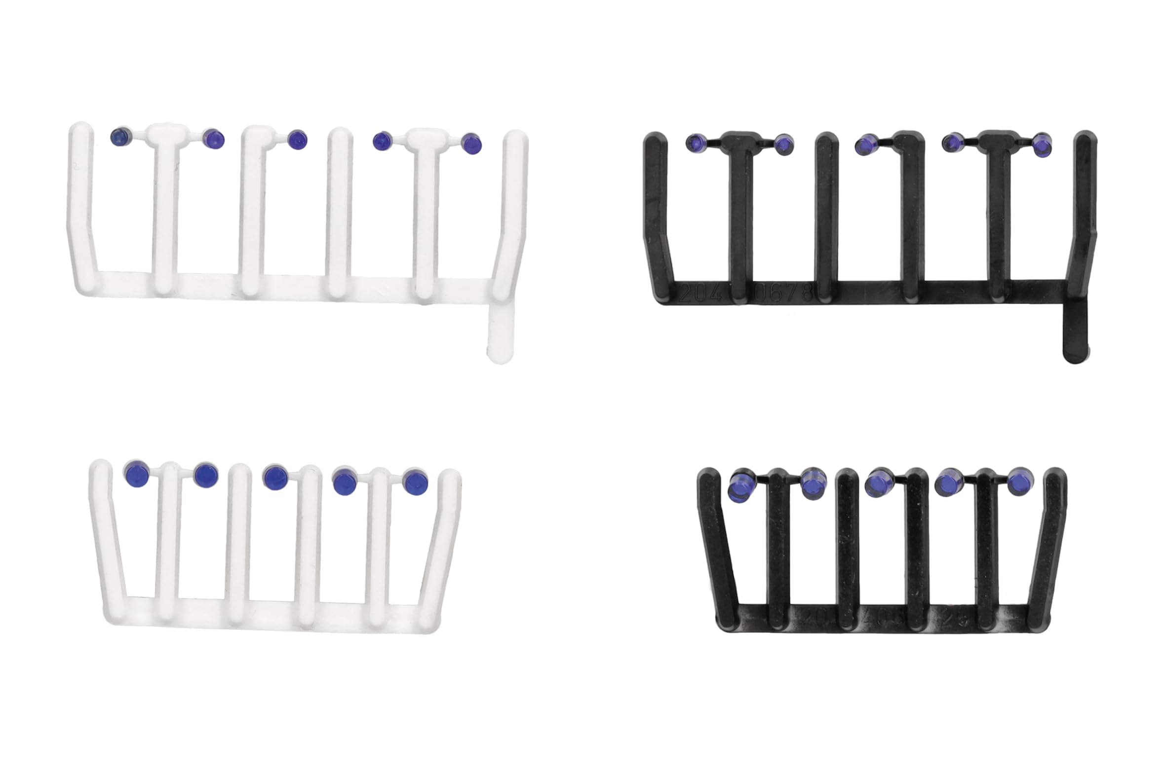 Herpa Accessory 80 transparent blue signal lights with black and white bases, 20 large and 20 small each, at 1:87 scale, miniature model, plastic